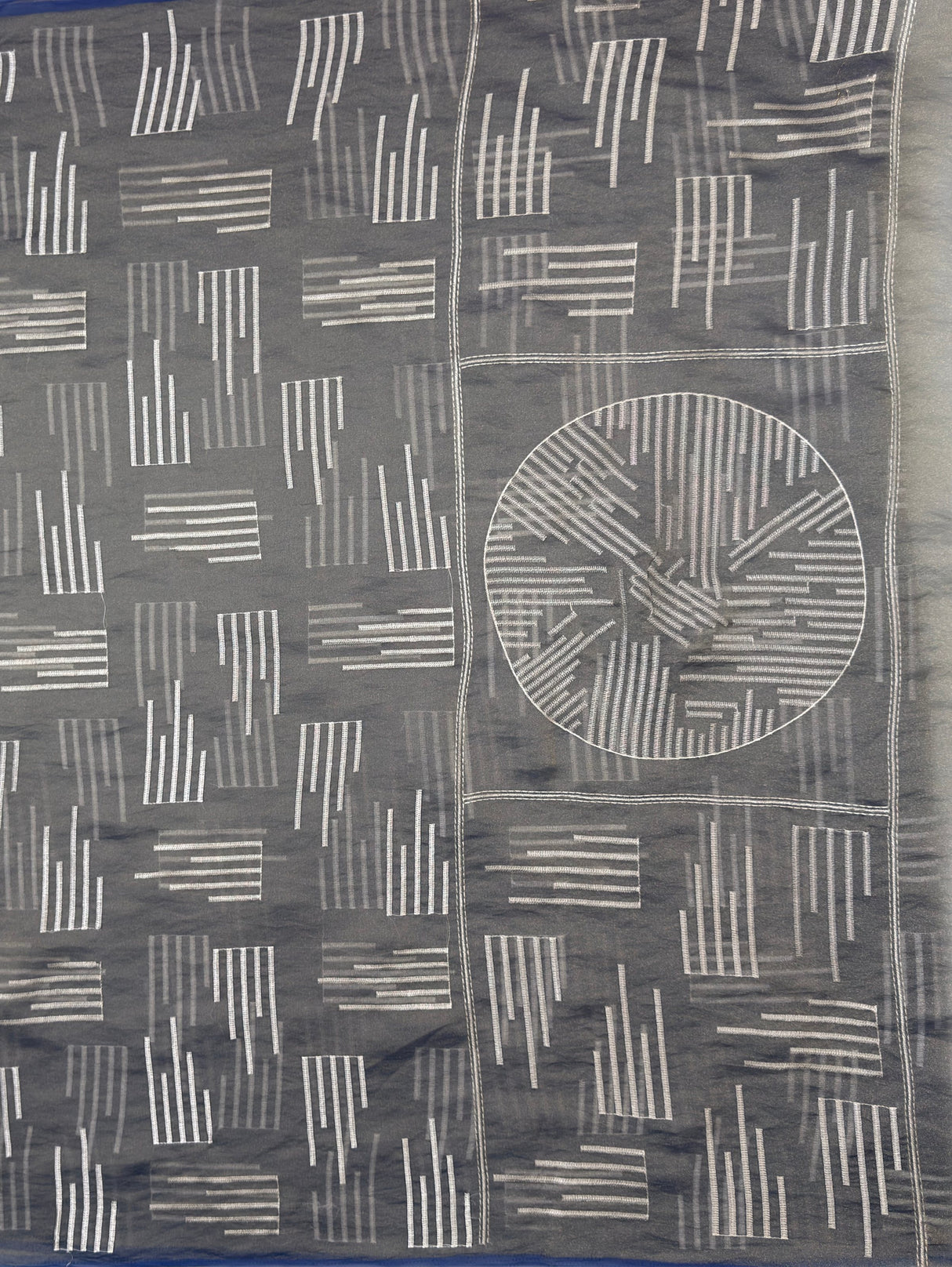 MIMOSA Grey Saree Saree — pallu and zari work detail
