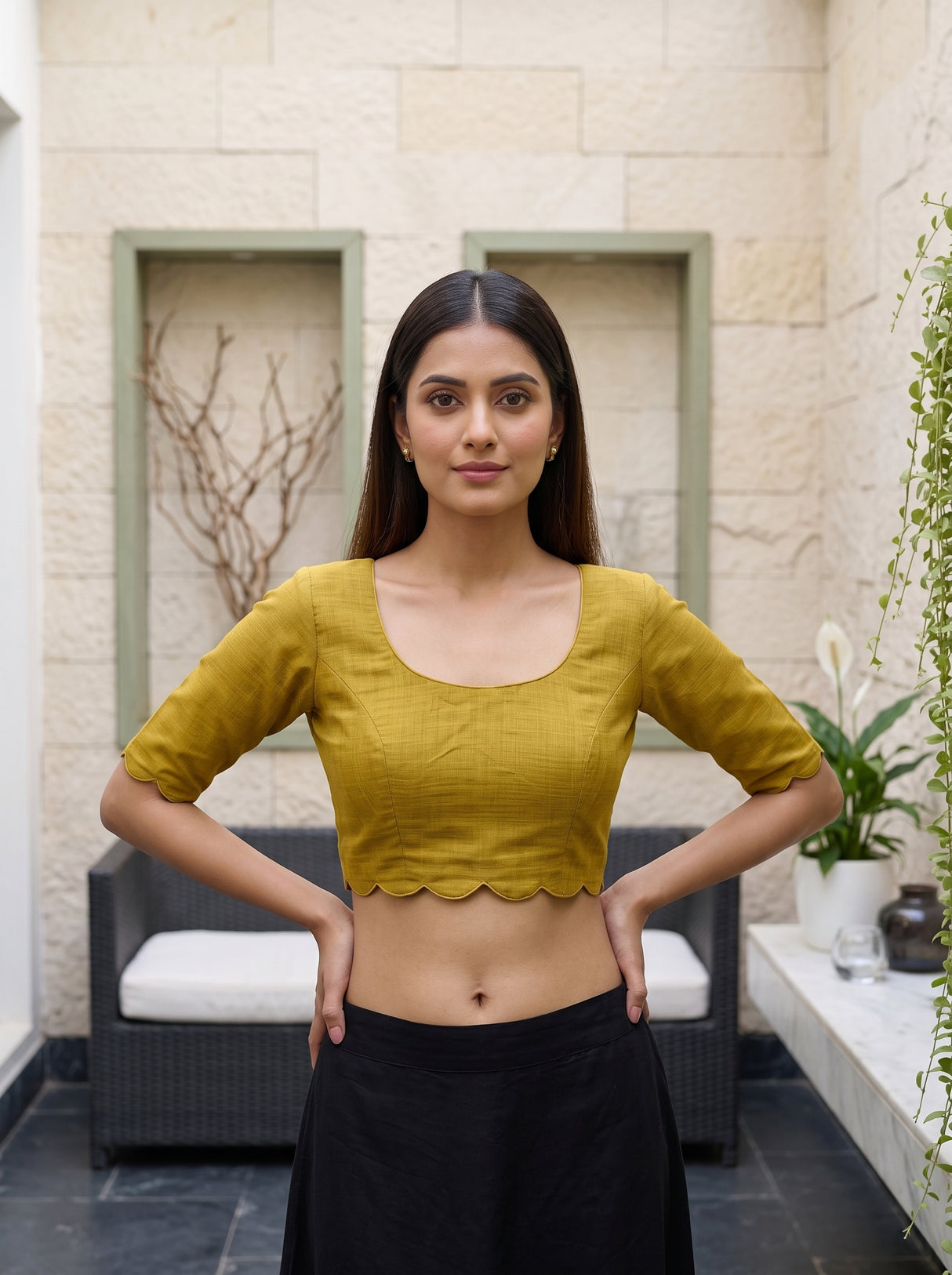 MIMOSA Gold Saree Saree — blouse close-up