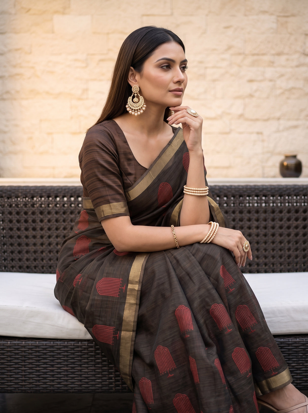 MIMOSA Black Saree Saree — pose 10 styling detail