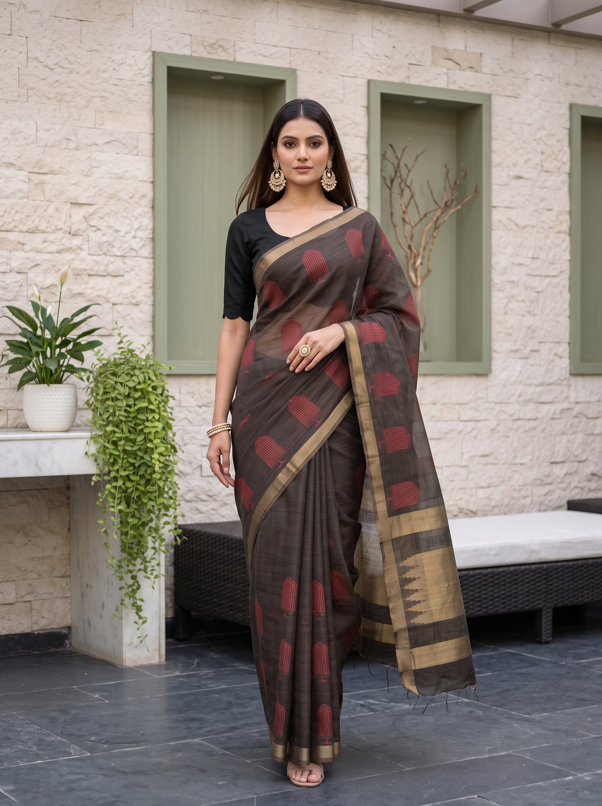 MIMOSA Black Saree Saree — pose 6 styling detail