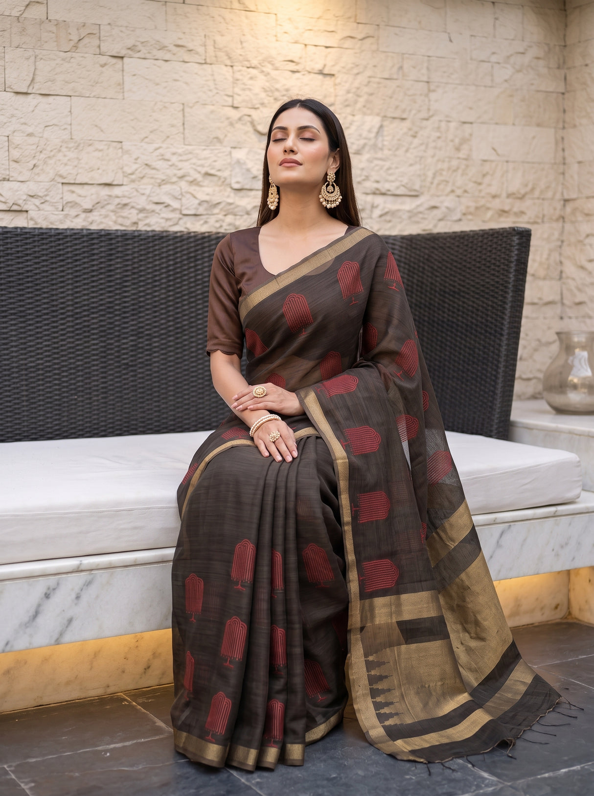 MIMOSA Black Saree Saree — pose 8 styling detail