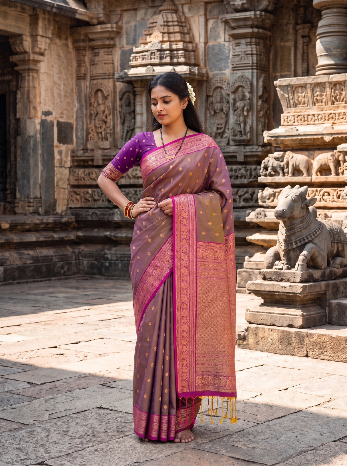 MIMOSA Violet Saree Saree — pose 4 styling detail