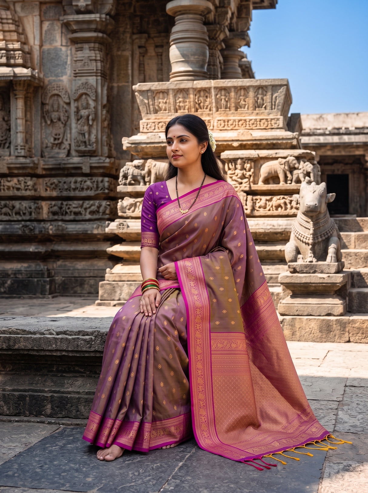MIMOSA Violet Saree Saree — pose 8 styling detail