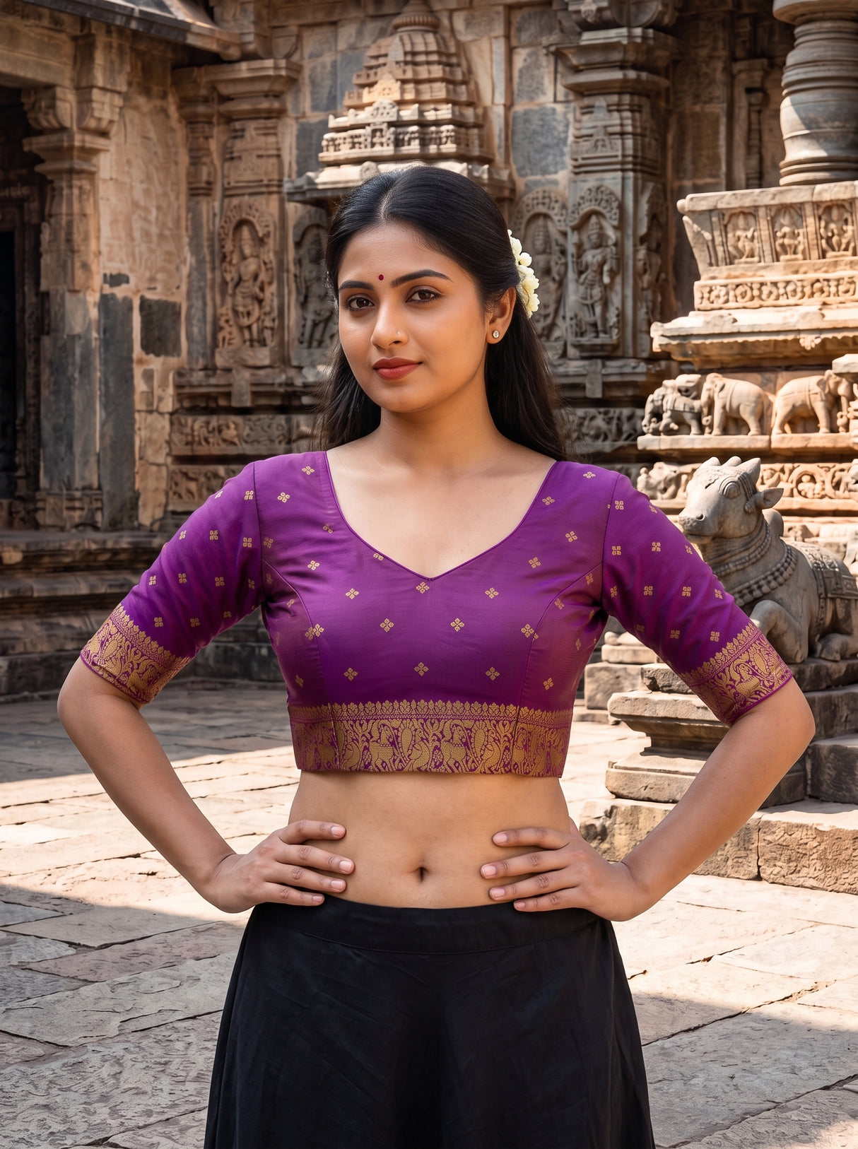 MIMOSA Violet Saree Saree — blouse close-up