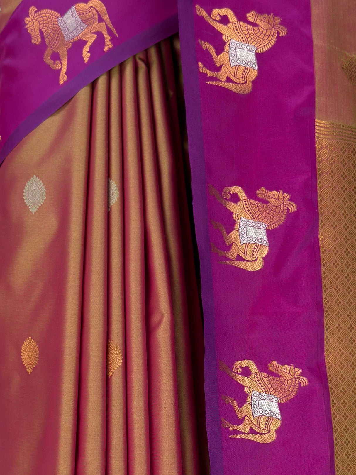 MIMOSA Magenta Kanjivaram Art silk Saree — fleets shot full lifestyle