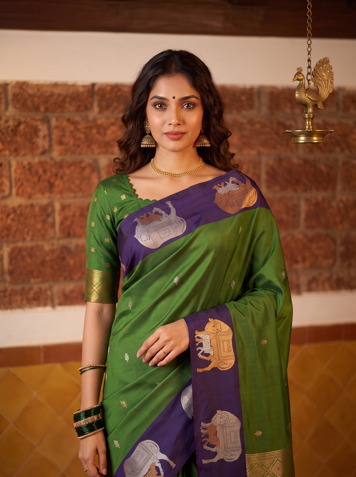 MIMOSA Green Saree Saree — pose 10 styling detail