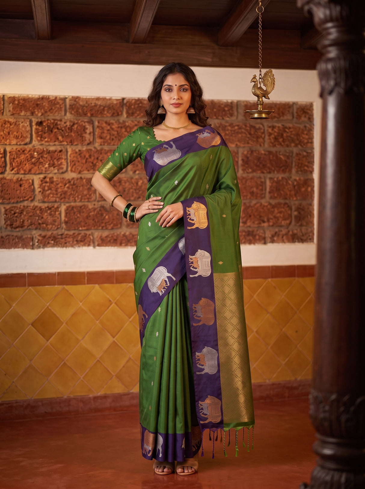 MIMOSA Green Saree Saree — pose 4 styling detail