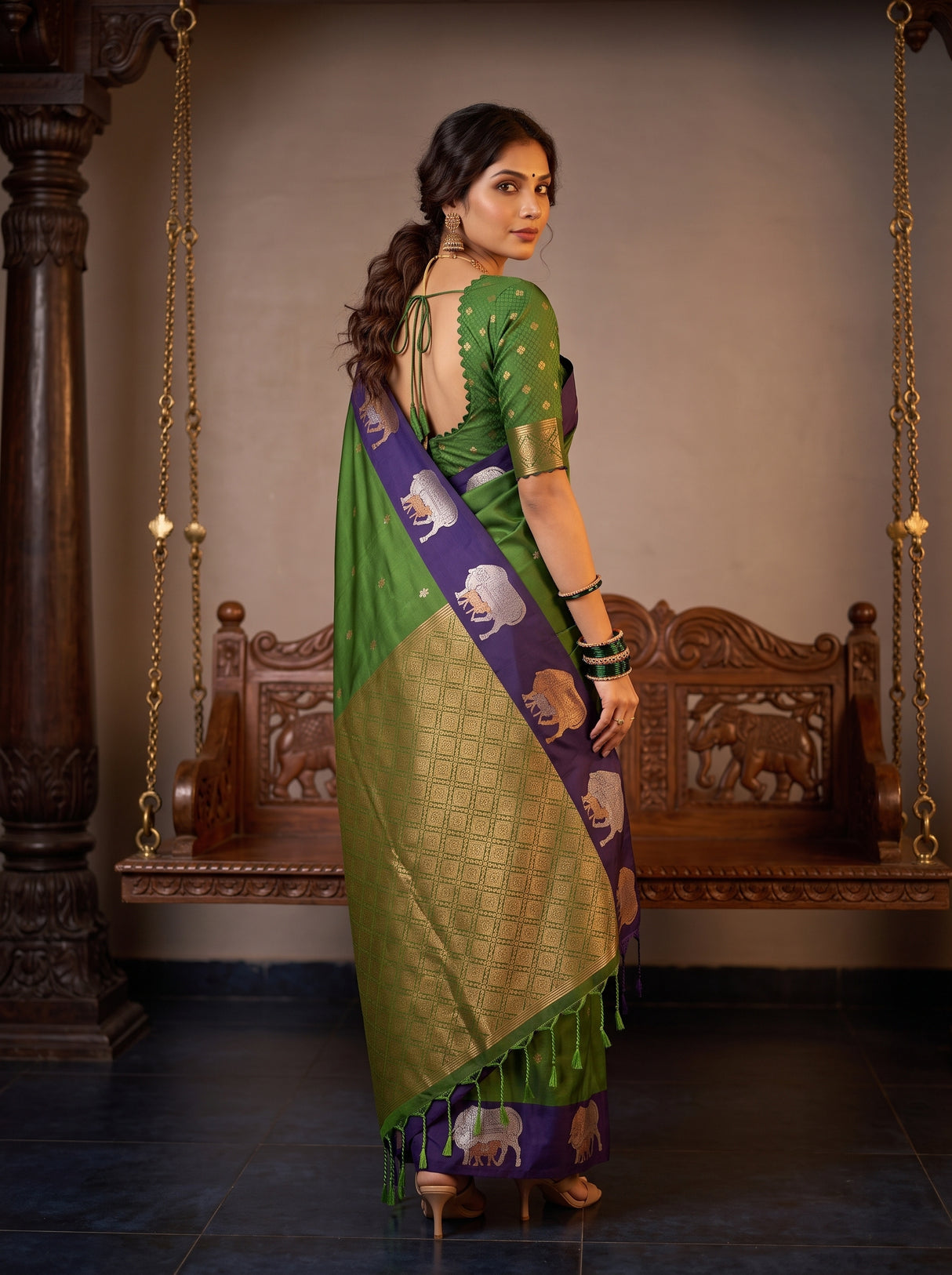 MIMOSA Green Saree Saree — pose 7 styling detail