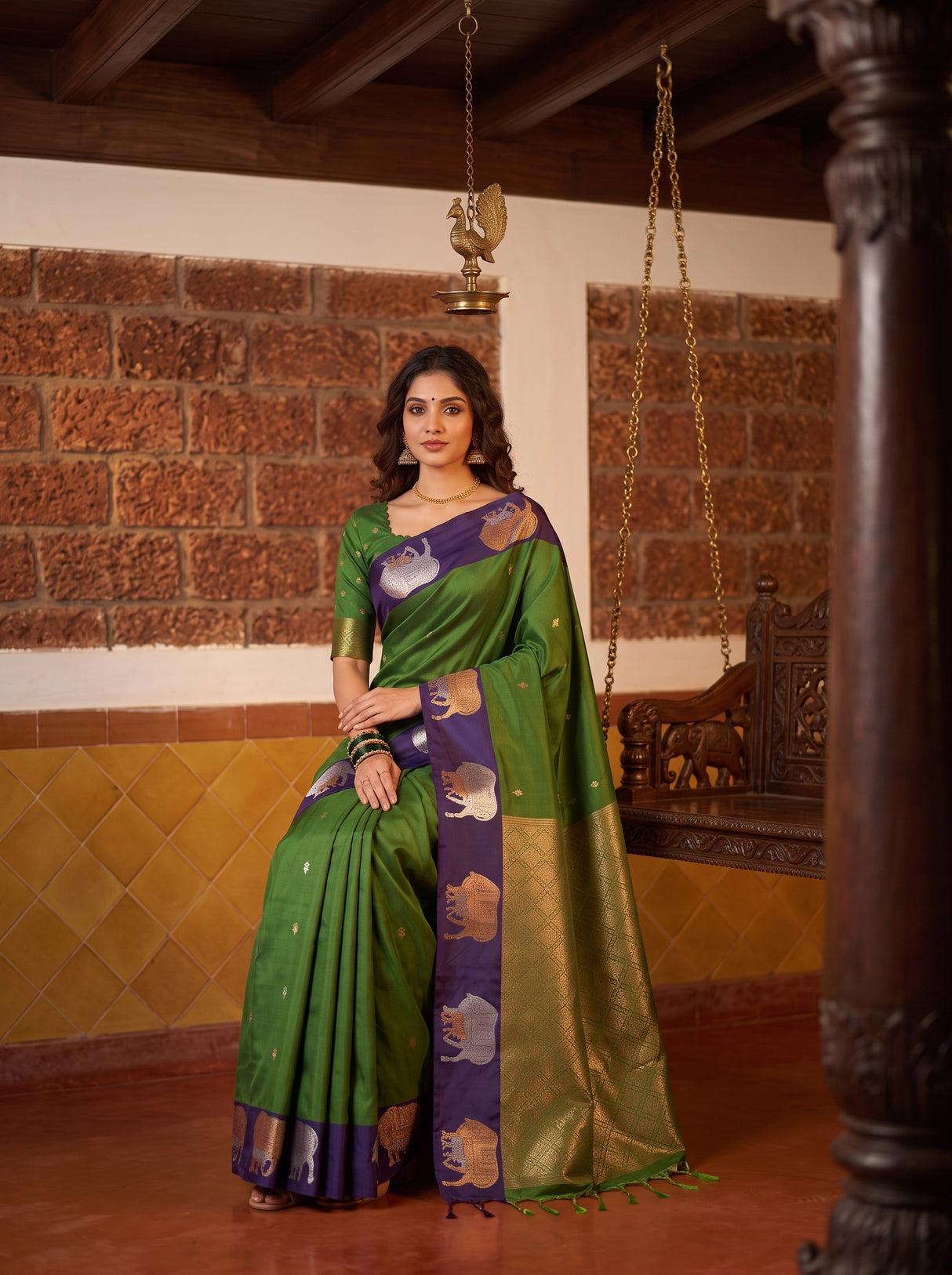 MIMOSA Green Saree Saree — pose 8 styling detail