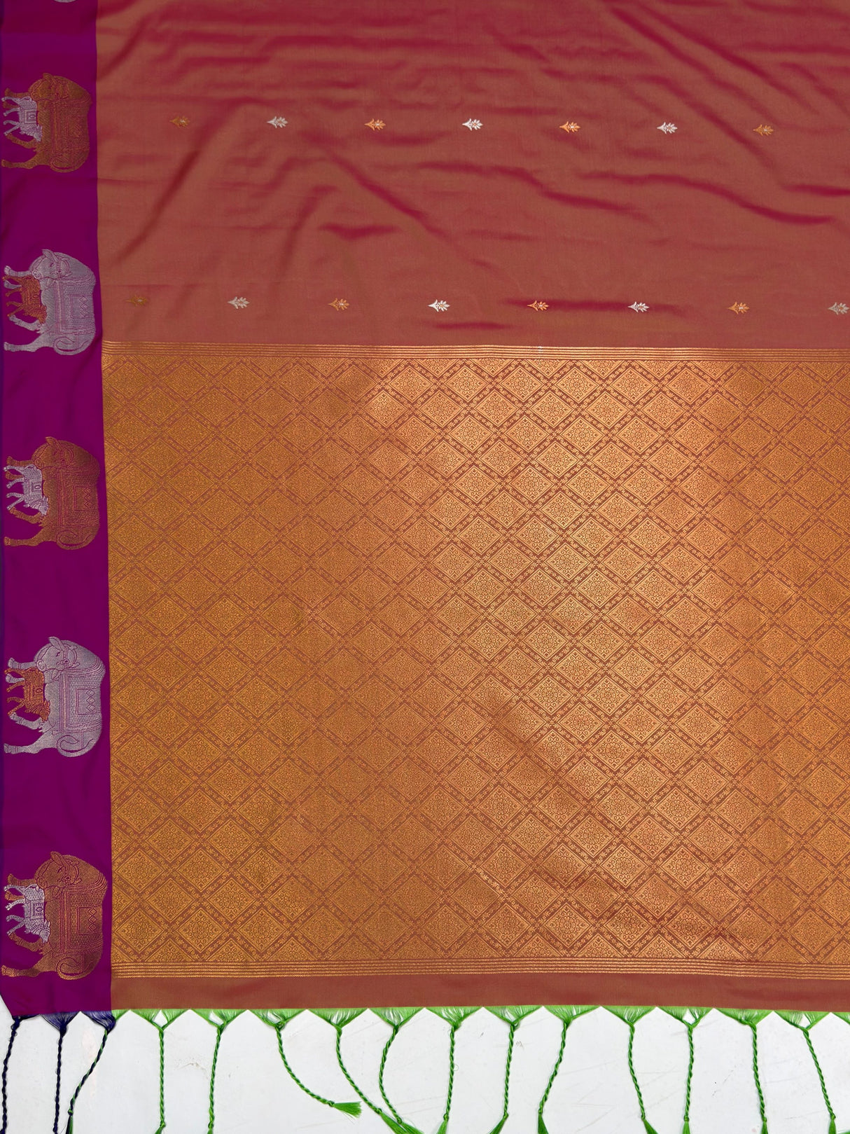 MIMOSA Rani Saree Saree — pallu and zari work detail
