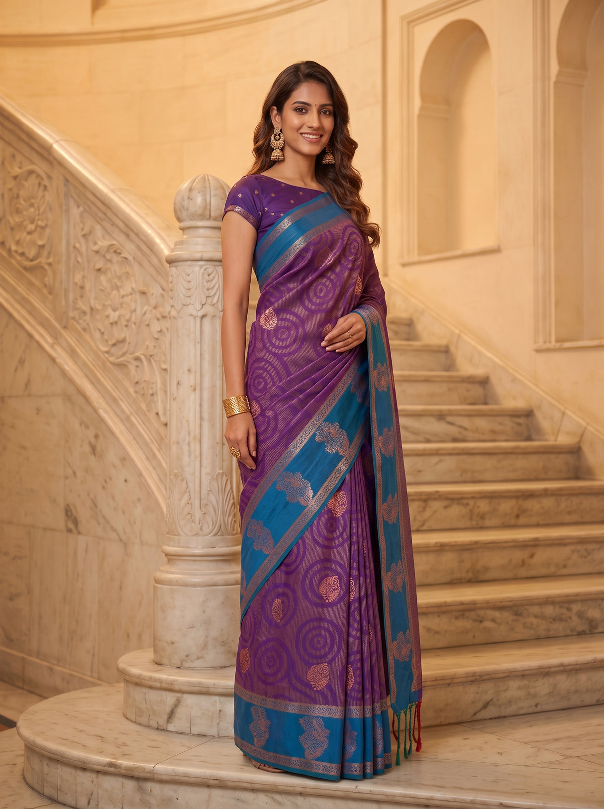 MIMOSA Purple Saree Saree — pose 5 styling detail