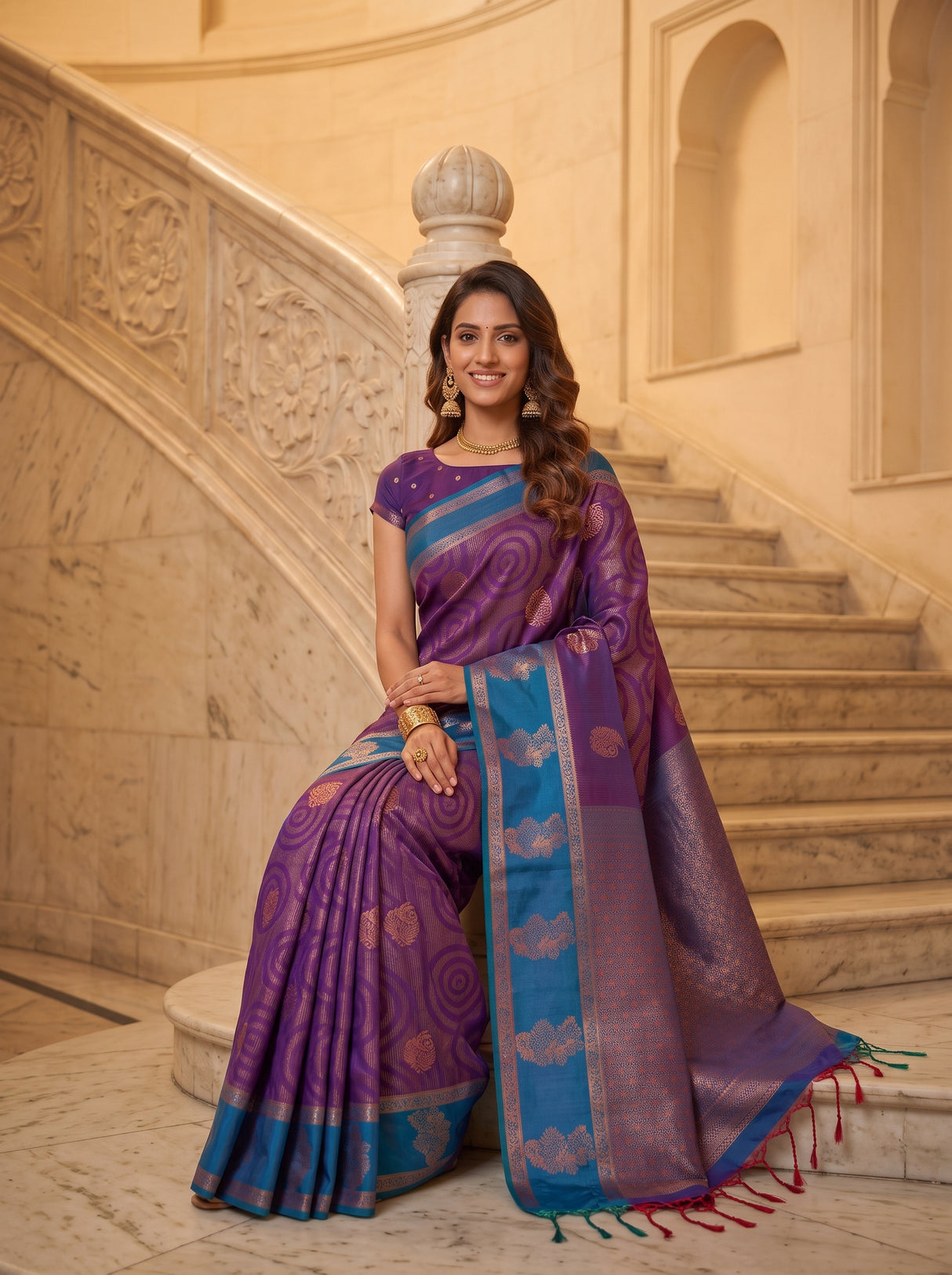 MIMOSA Purple Saree Saree — pose 8 styling detail