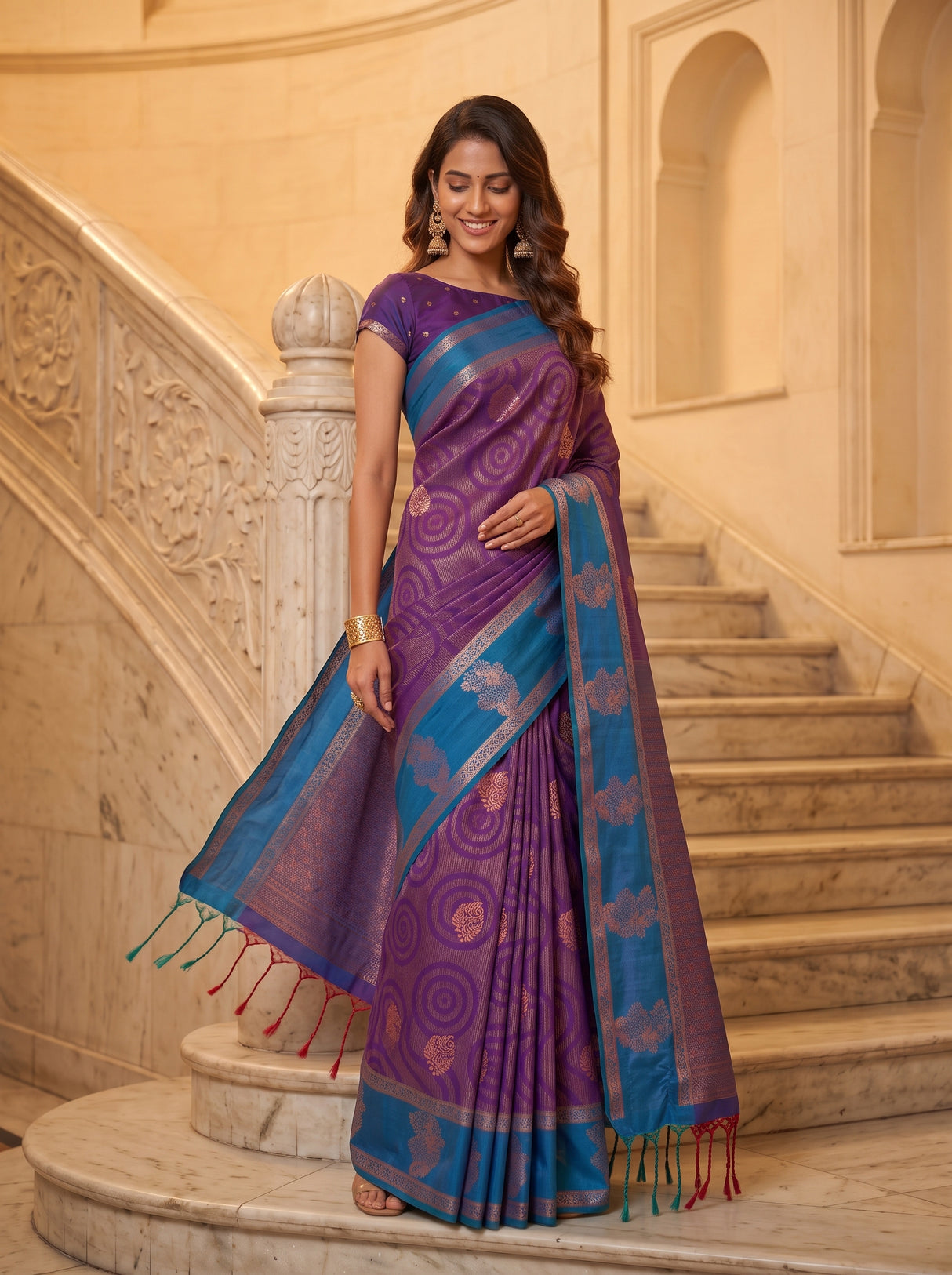 MIMOSA Purple Saree Saree — pose 9 styling detail