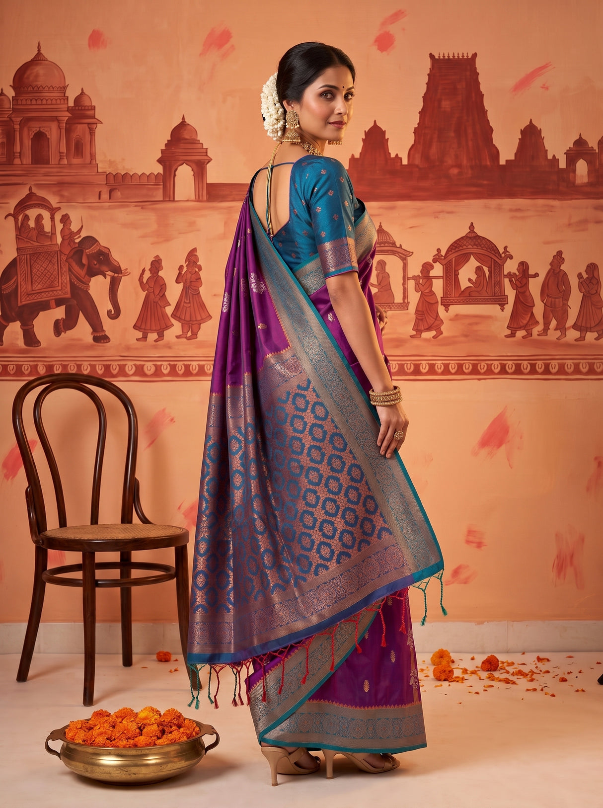 MIMOSA Magenta Saree Saree — pose 5 styling detail