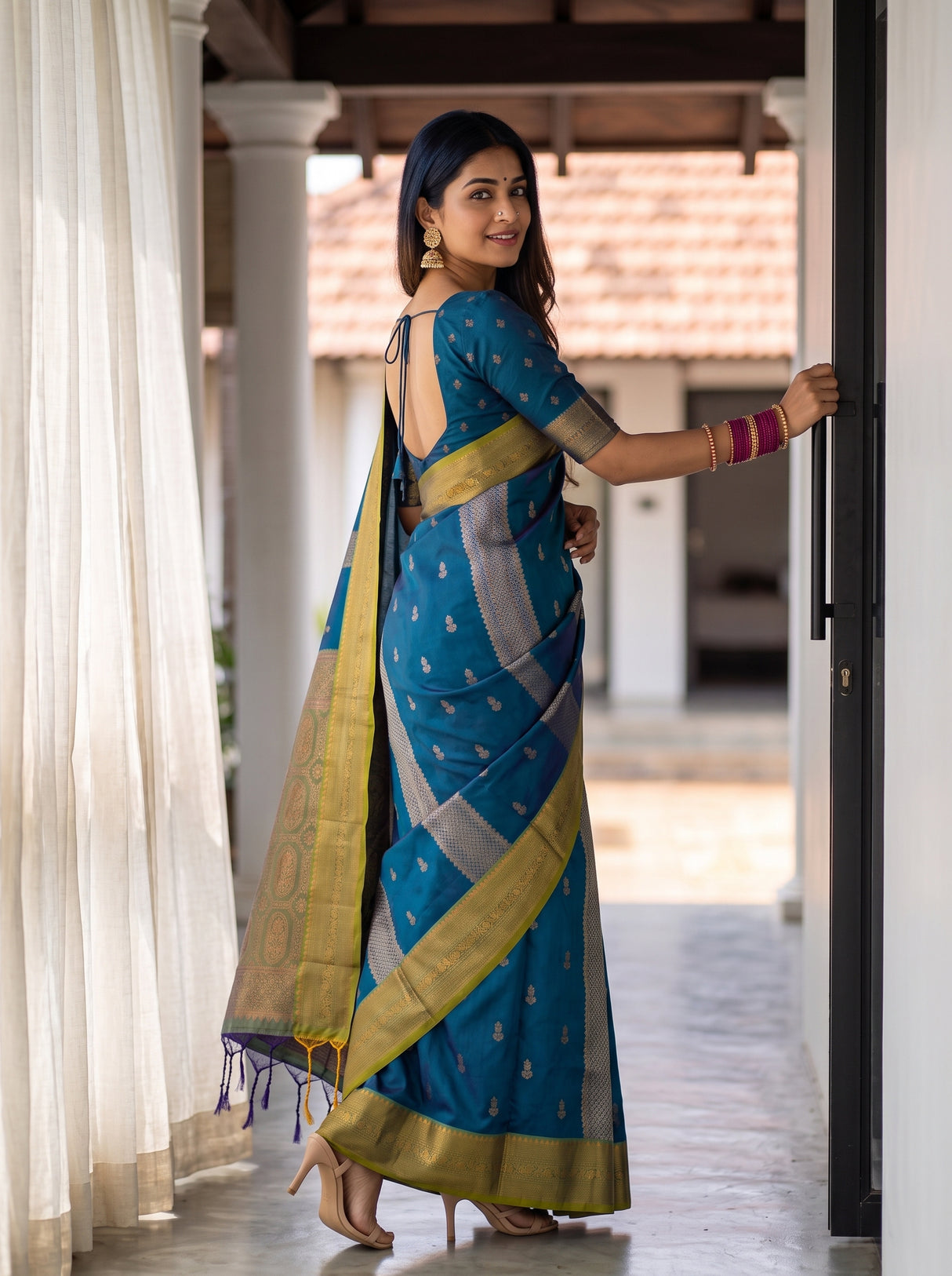 MIMOSA Sapphire Saree Saree — pose 5 styling detail