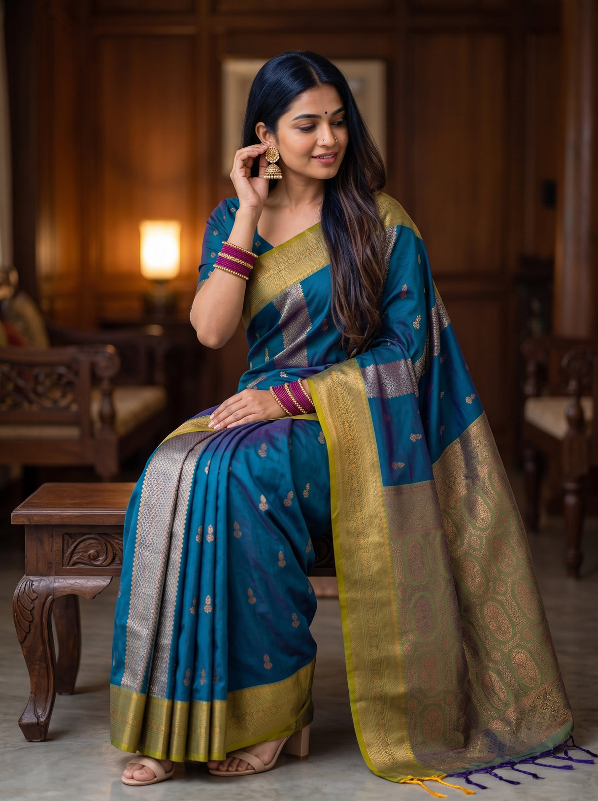 MIMOSA Sapphire Saree Saree — pose 8 styling detail