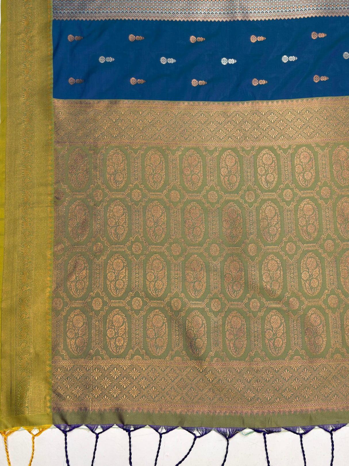 MIMOSA Sapphire Saree Saree — pallu and zari work detail