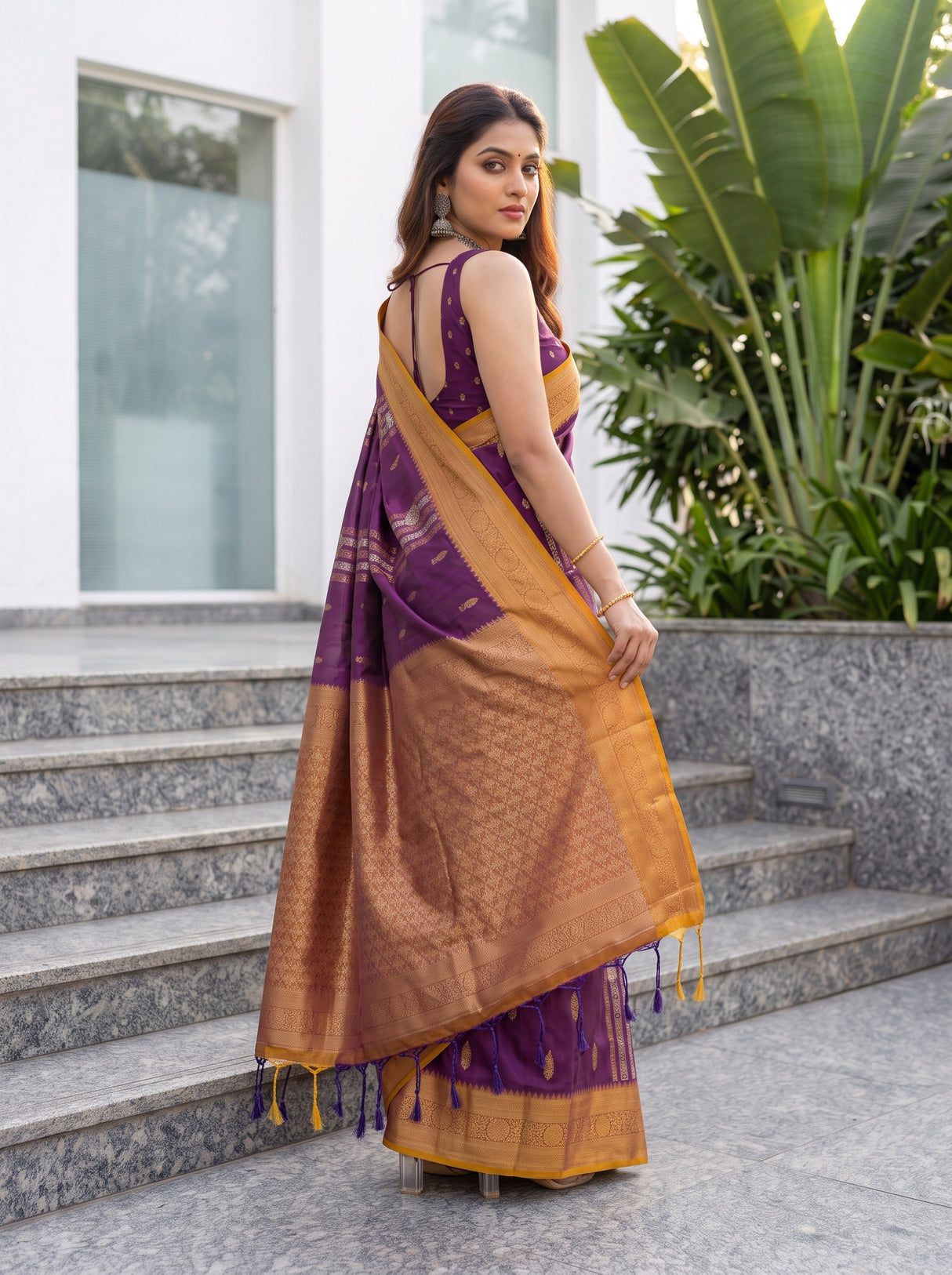 MIMOSA Magenta Saree Saree — pose 5 styling detail
