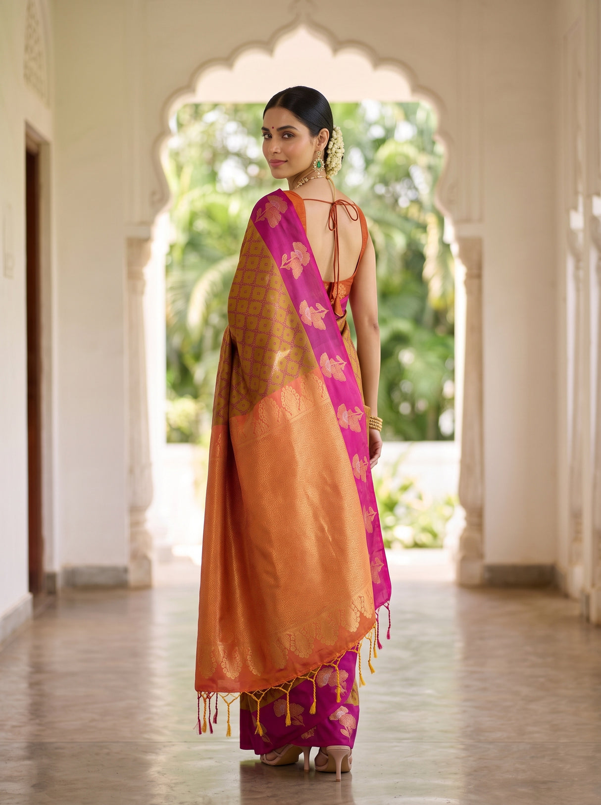 MIMOSA Mustard Saree Saree — pose 7 styling detail