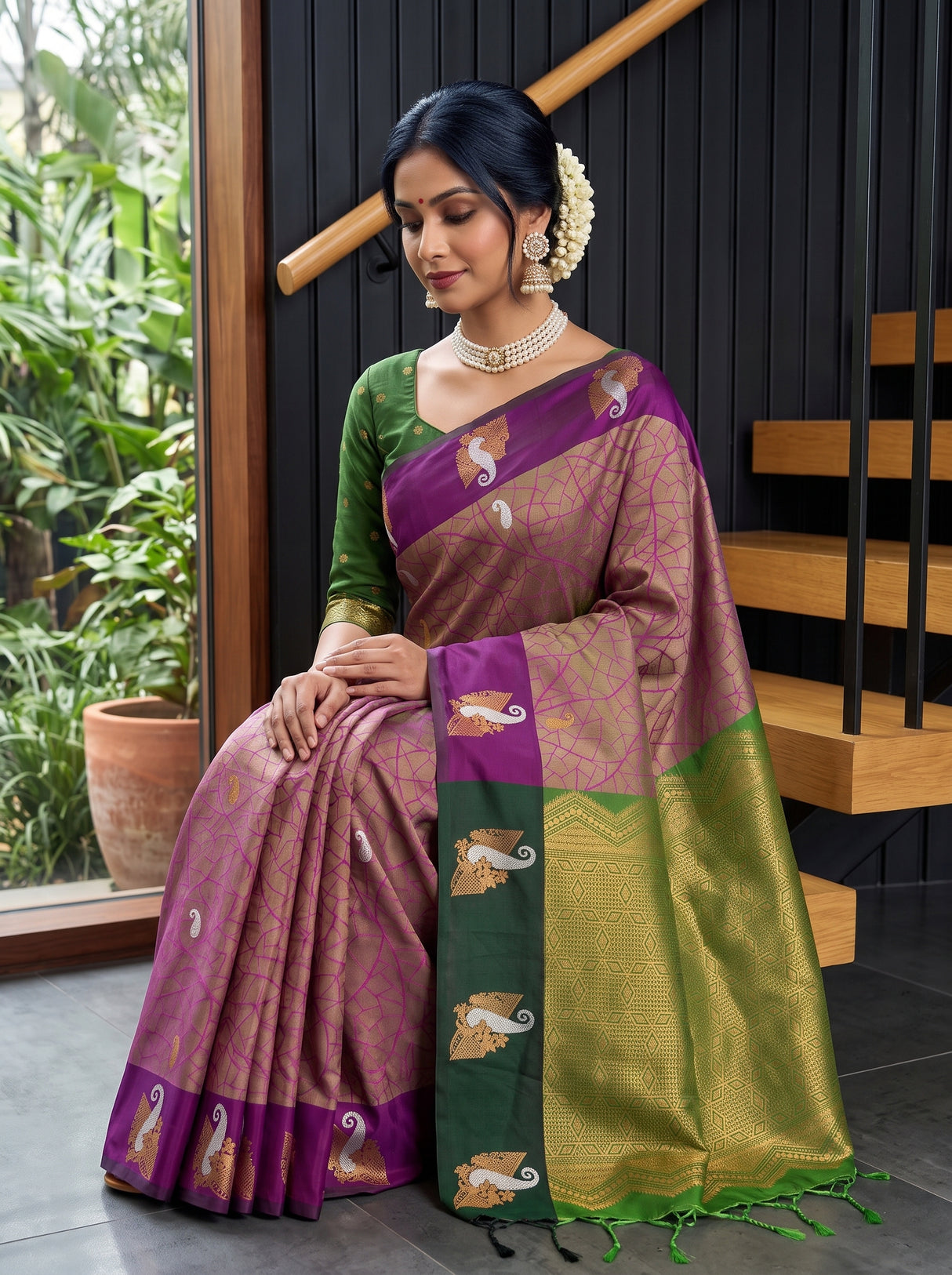 MIMOSA Magenta Saree Saree — pose 10 styling detail