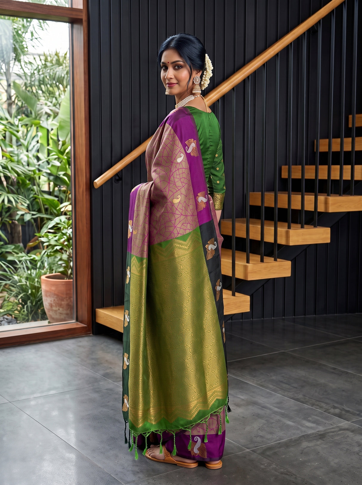 MIMOSA Magenta Saree Saree — pose 7 styling detail