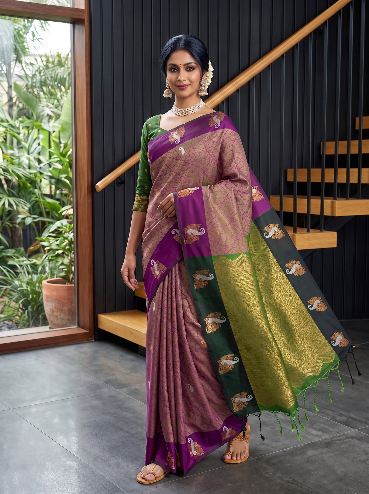 MIMOSA Magenta Saree Saree — pose 9 styling detail