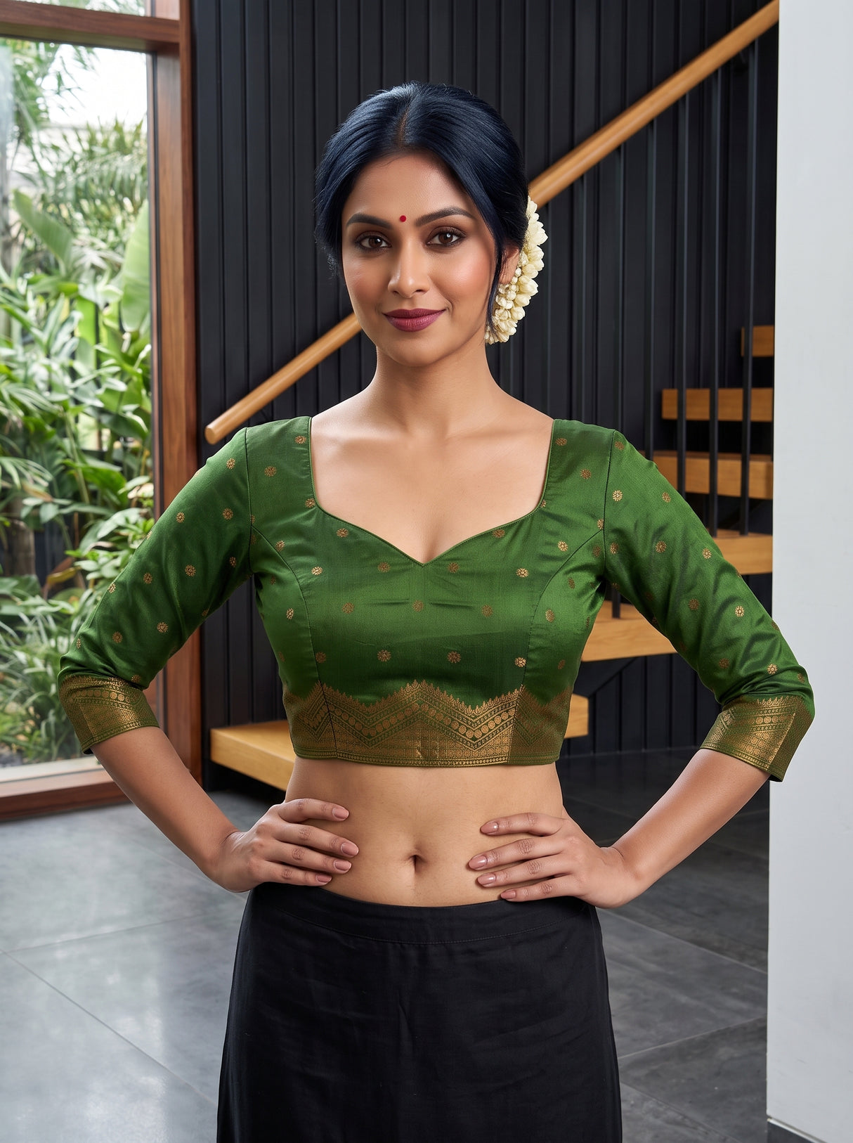 MIMOSA Magenta Saree Saree — blouse close-up