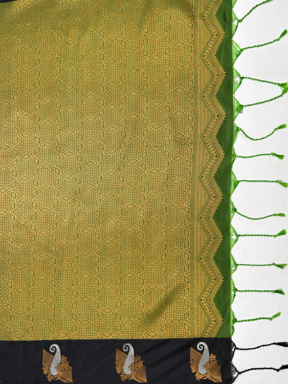 MIMOSA Rama Saree Saree — pallu and zari work detail