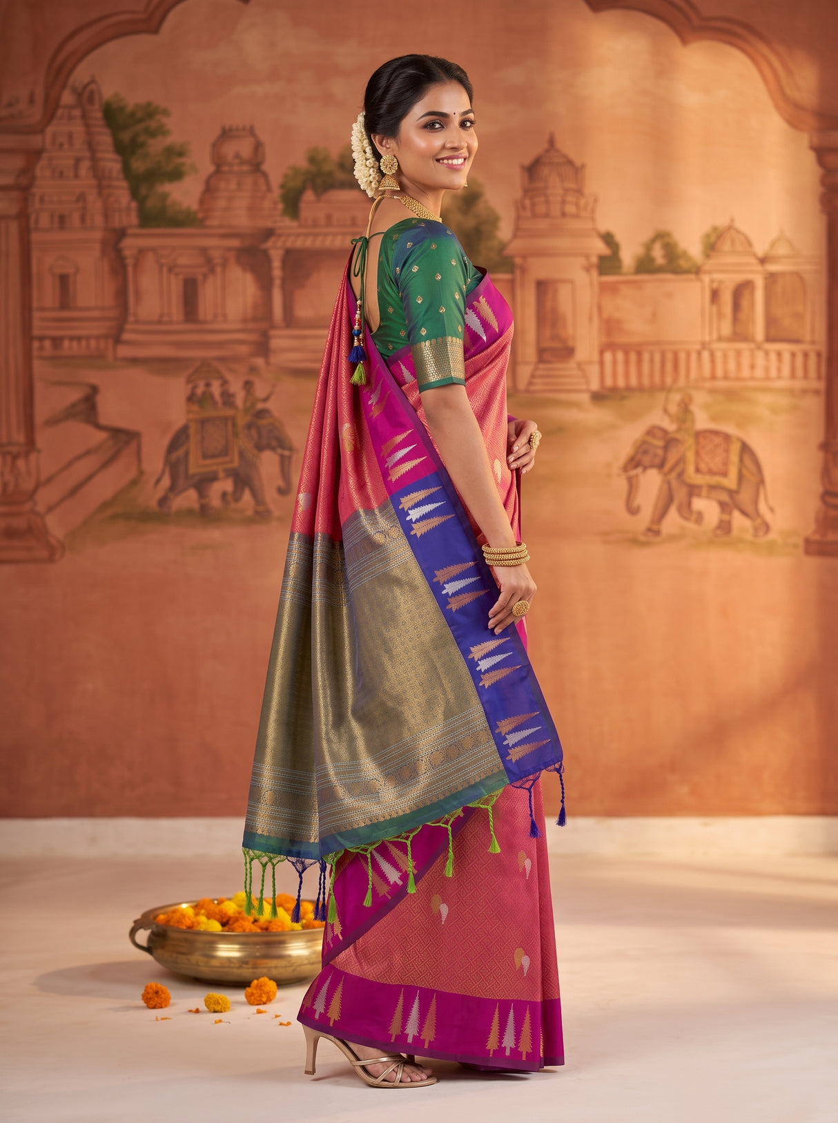 MIMOSA Rani Saree Saree — pose 5 styling detail
