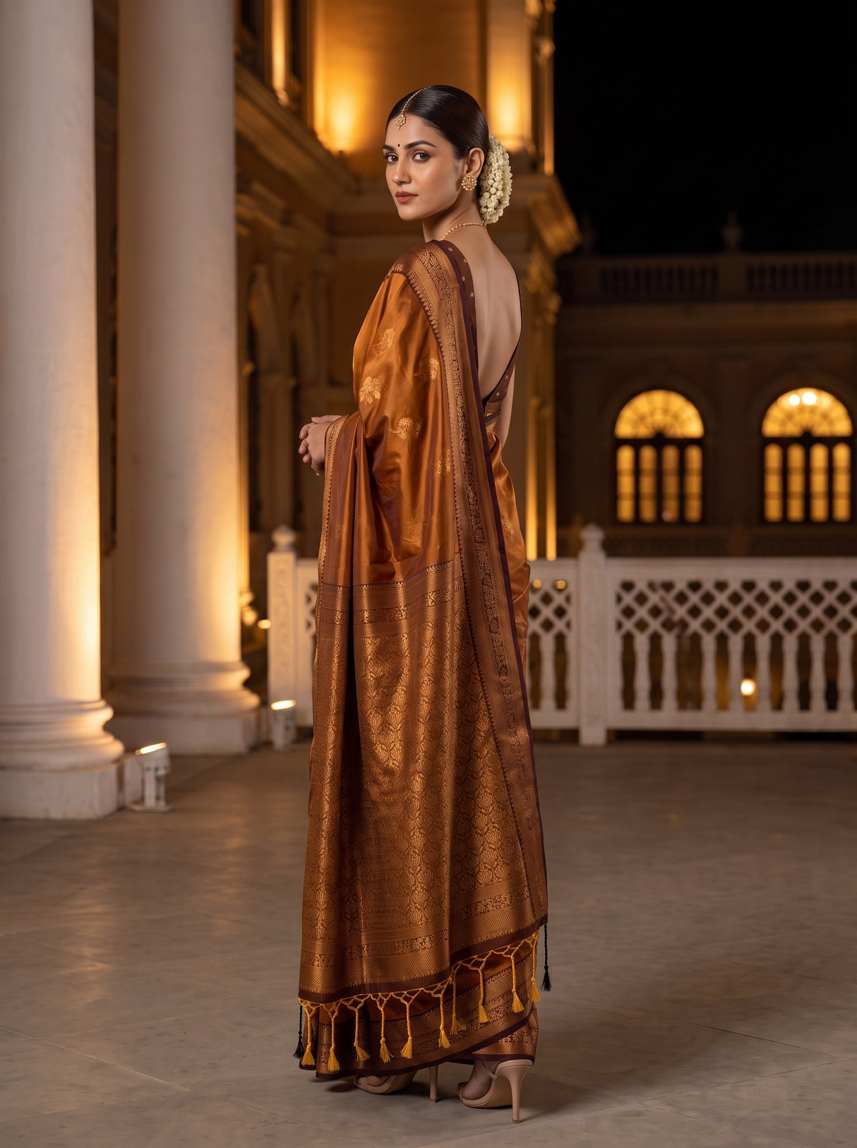 MIMOSA Mustard Saree Saree — pose 7 styling detail