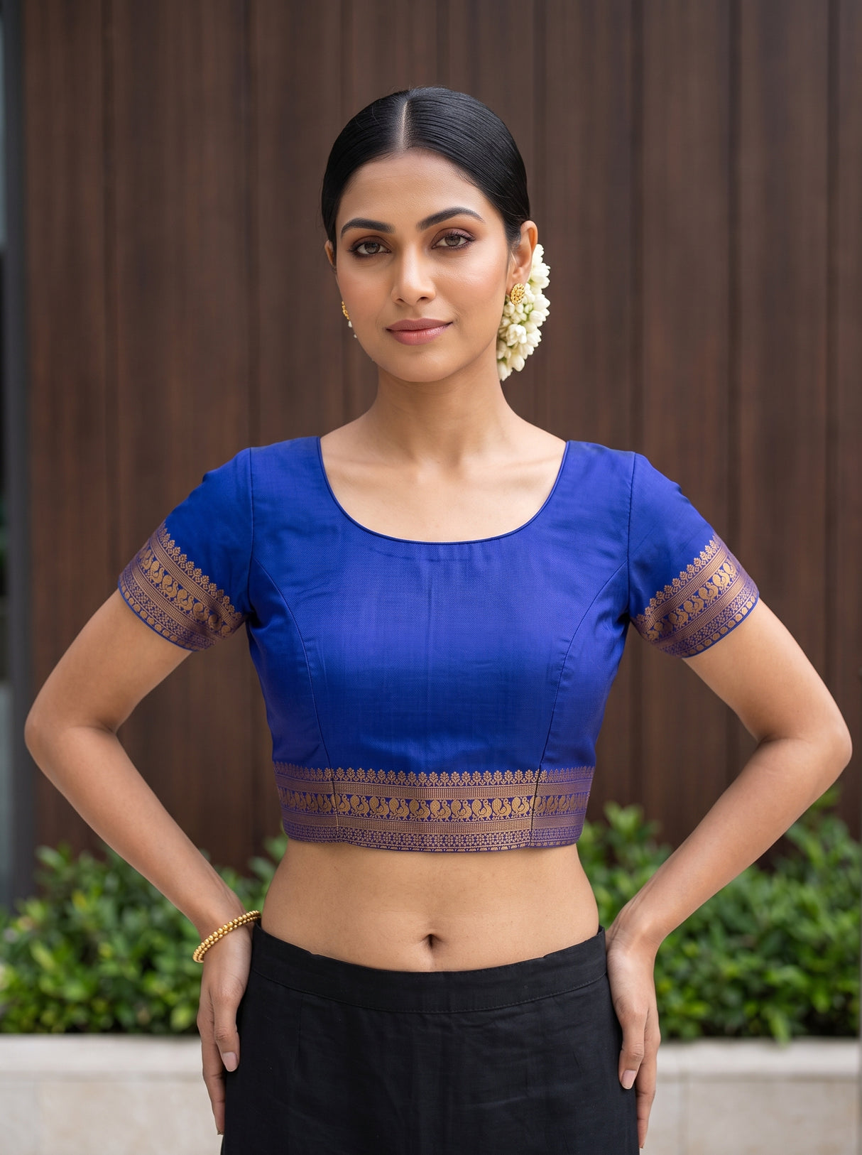 MIMOSA Green Saree Saree — blouse close-up