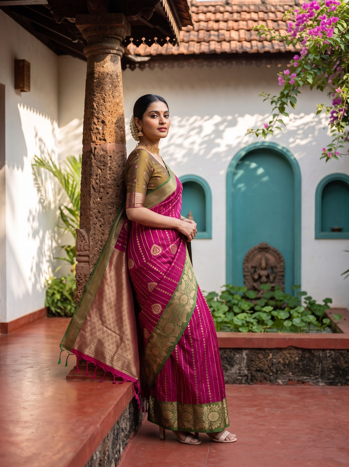 MIMOSA Rani Saree Saree — pose 5 styling detail
