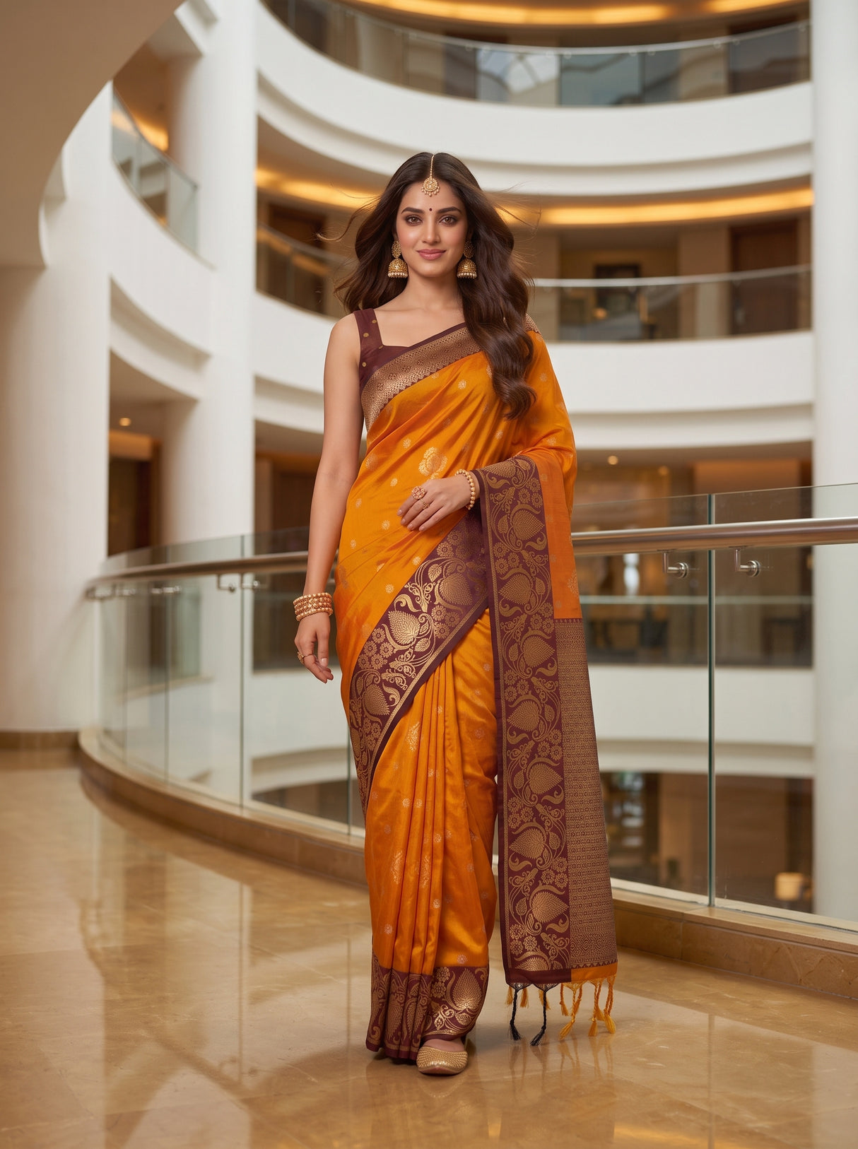 MIMOSA Mustard Saree Saree — pose 6 styling detail