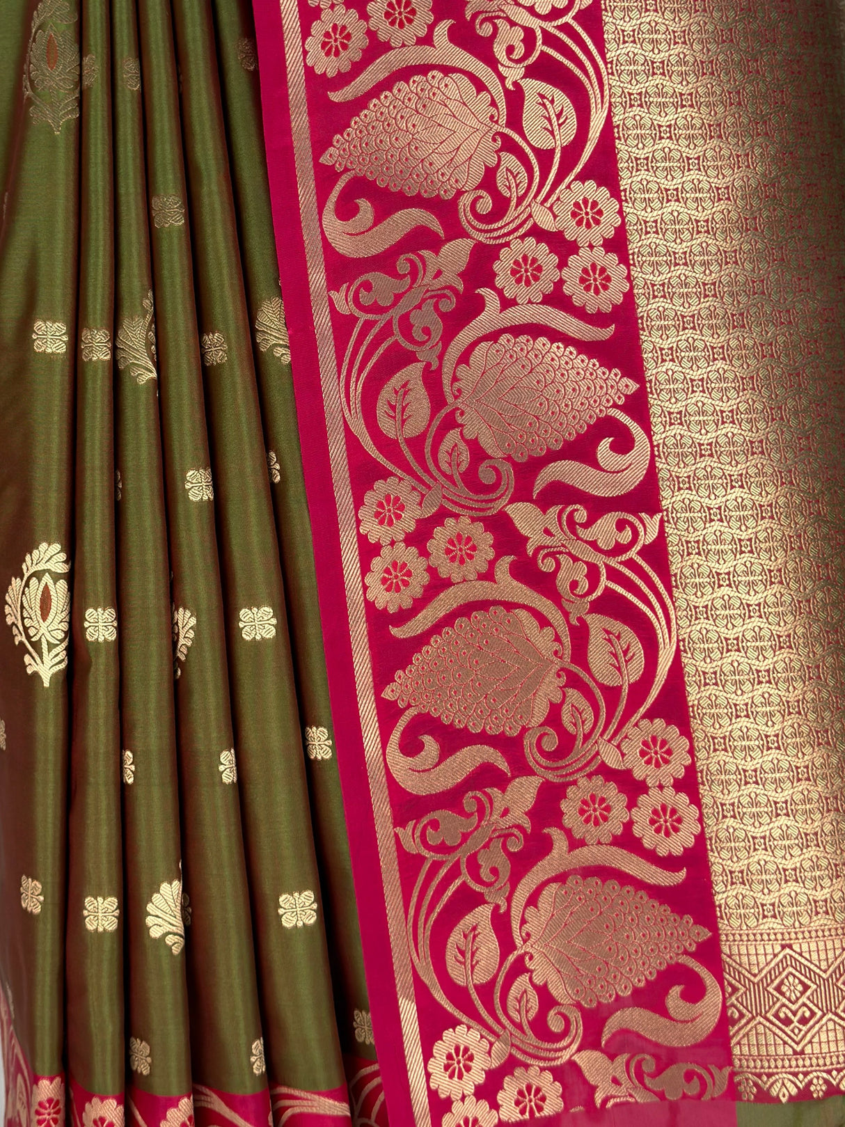 MIMOSA Olive Saree Saree — fleets shot full lifestyle