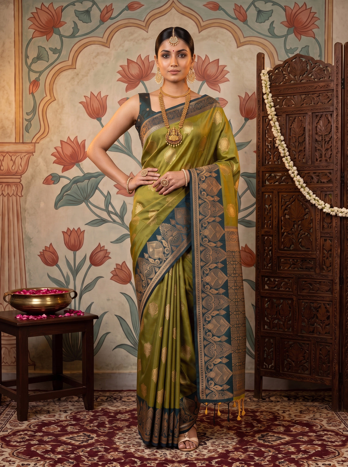 MIMOSA Pista Saree Saree — pose 4 styling detail