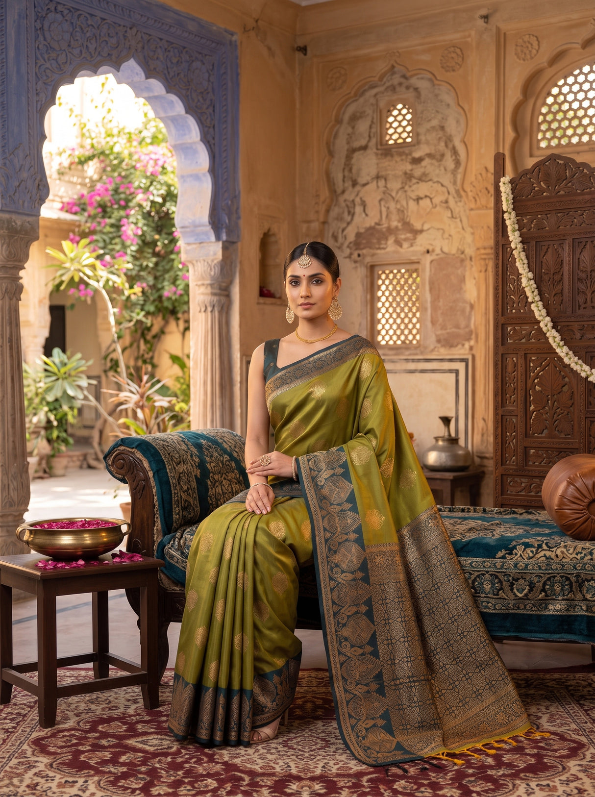 MIMOSA Pista Saree Saree — pose 8 styling detail