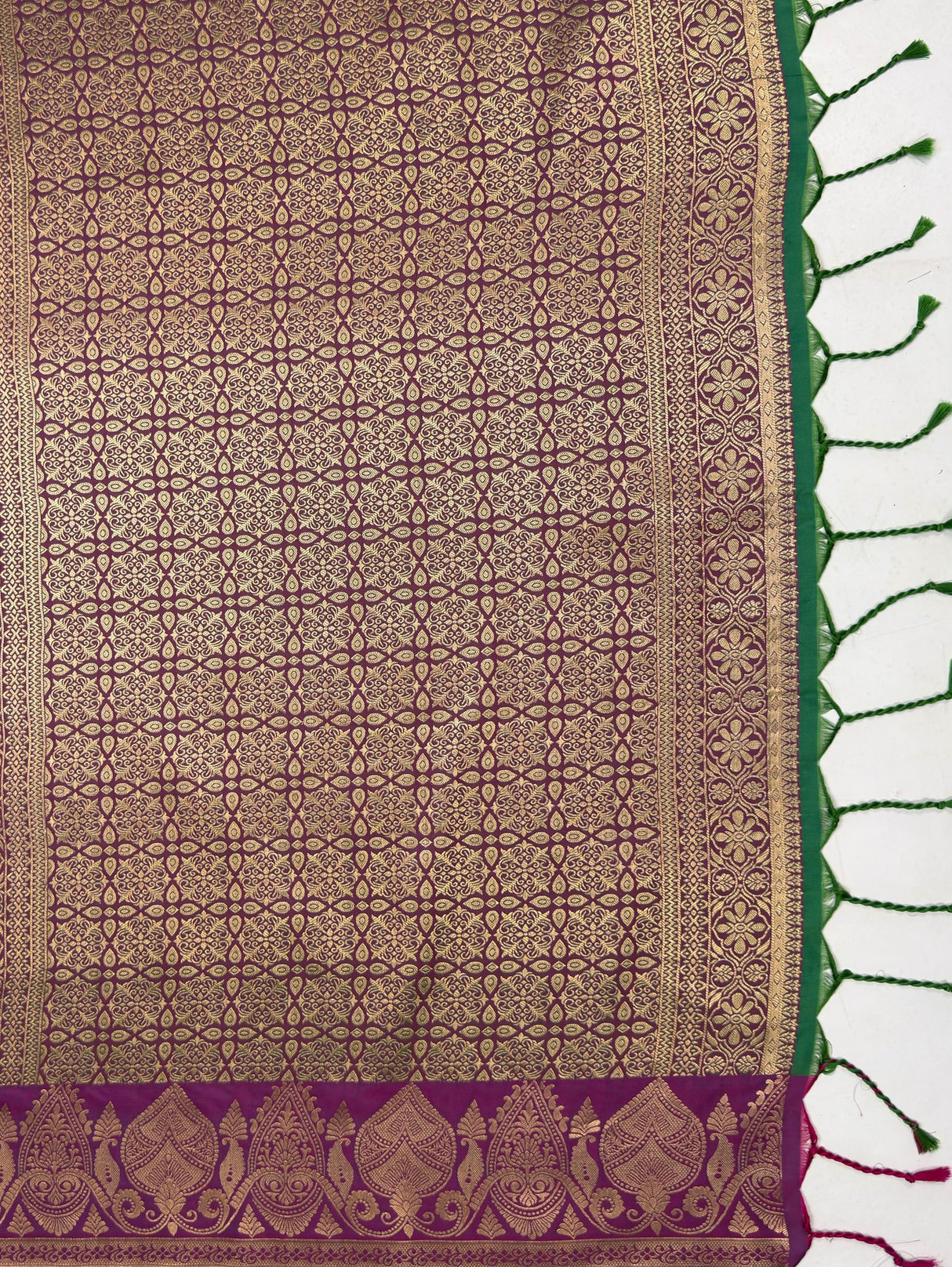 MIMOSA Rama Saree Saree — pallu and zari work detail