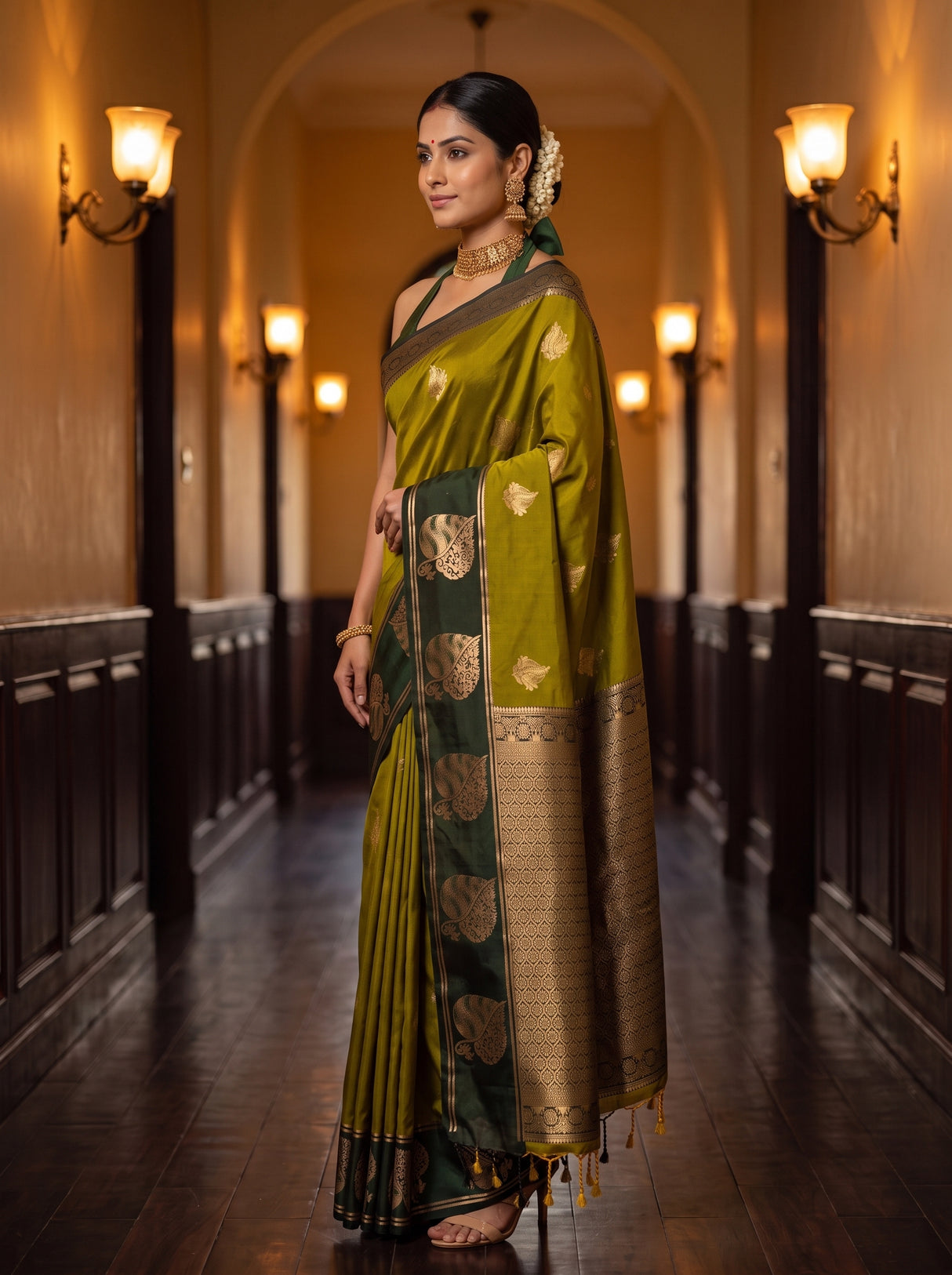 MIMOSA Pista Saree Saree — pose 3 styling detail