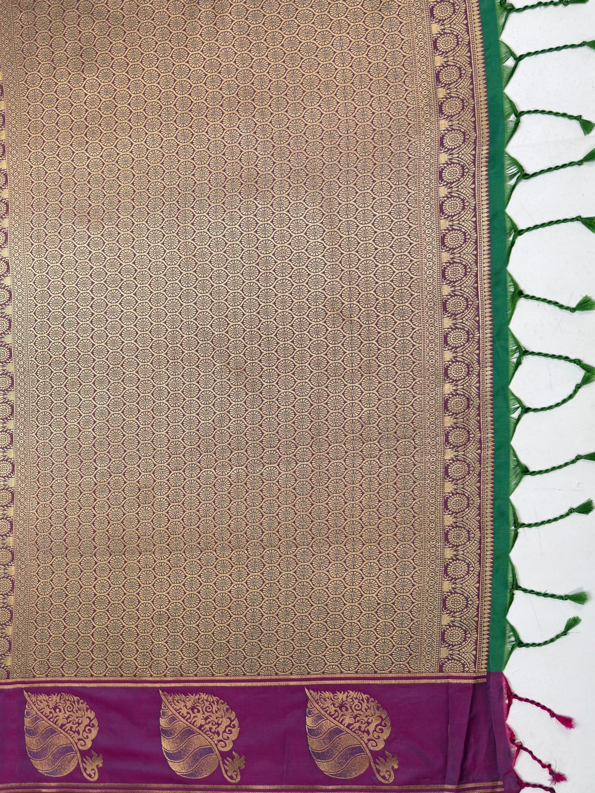 MIMOSA Rama Saree Saree — pallu and zari work detail