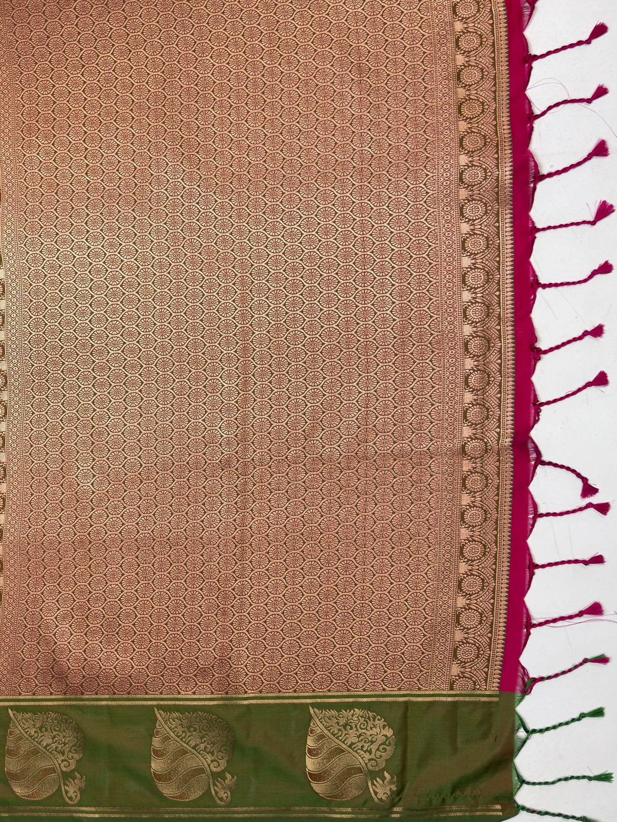 MIMOSA Rani Saree Saree — pallu and zari work detail