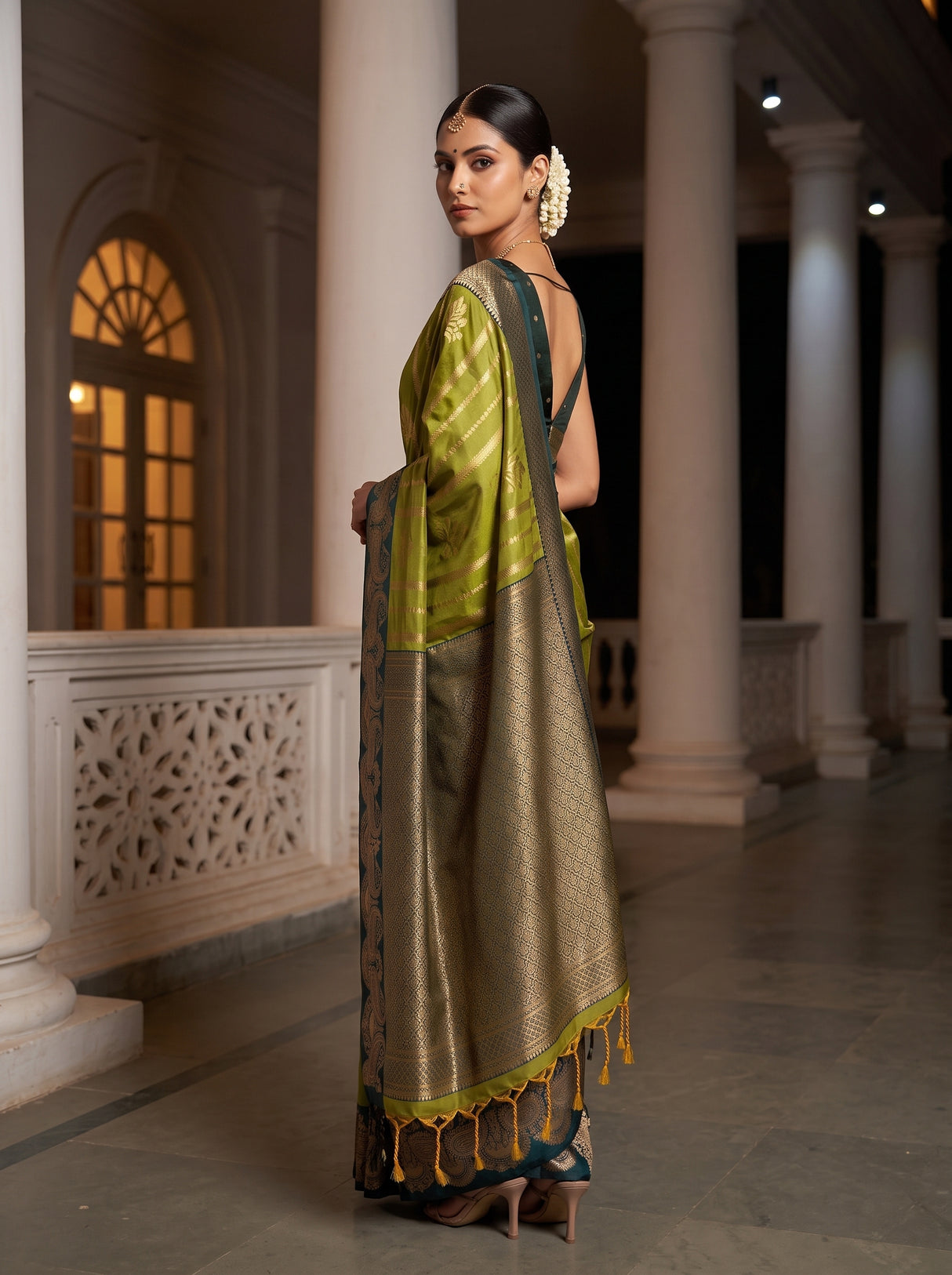 MIMOSA Pista Saree Saree — pose 7 styling detail