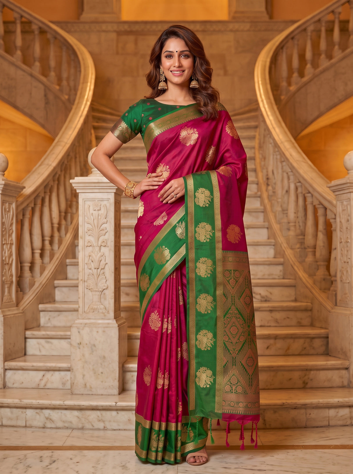 MIMOSA Wine Saree Saree — pose 4 styling detail