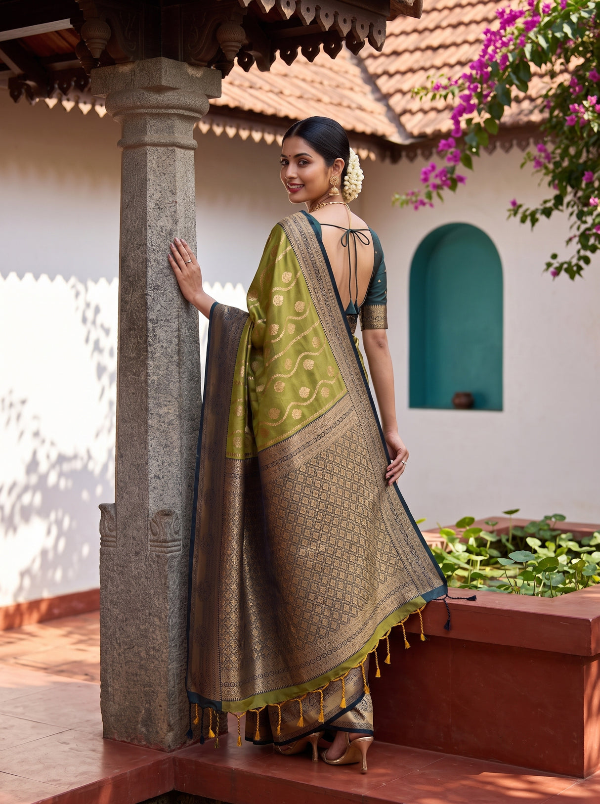 MIMOSA Pista Saree Saree — pose 7 styling detail
