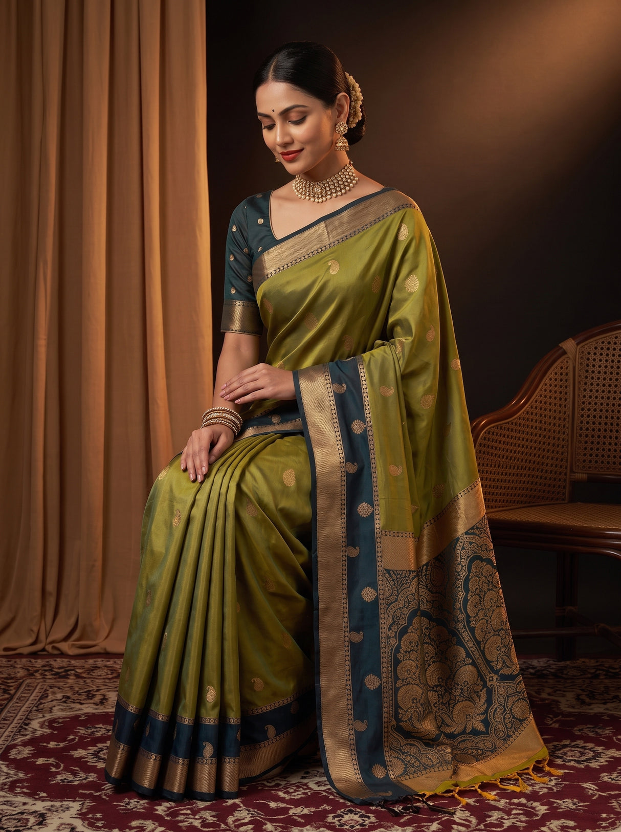 MIMOSA Pista Saree Saree — pose 8 styling detail