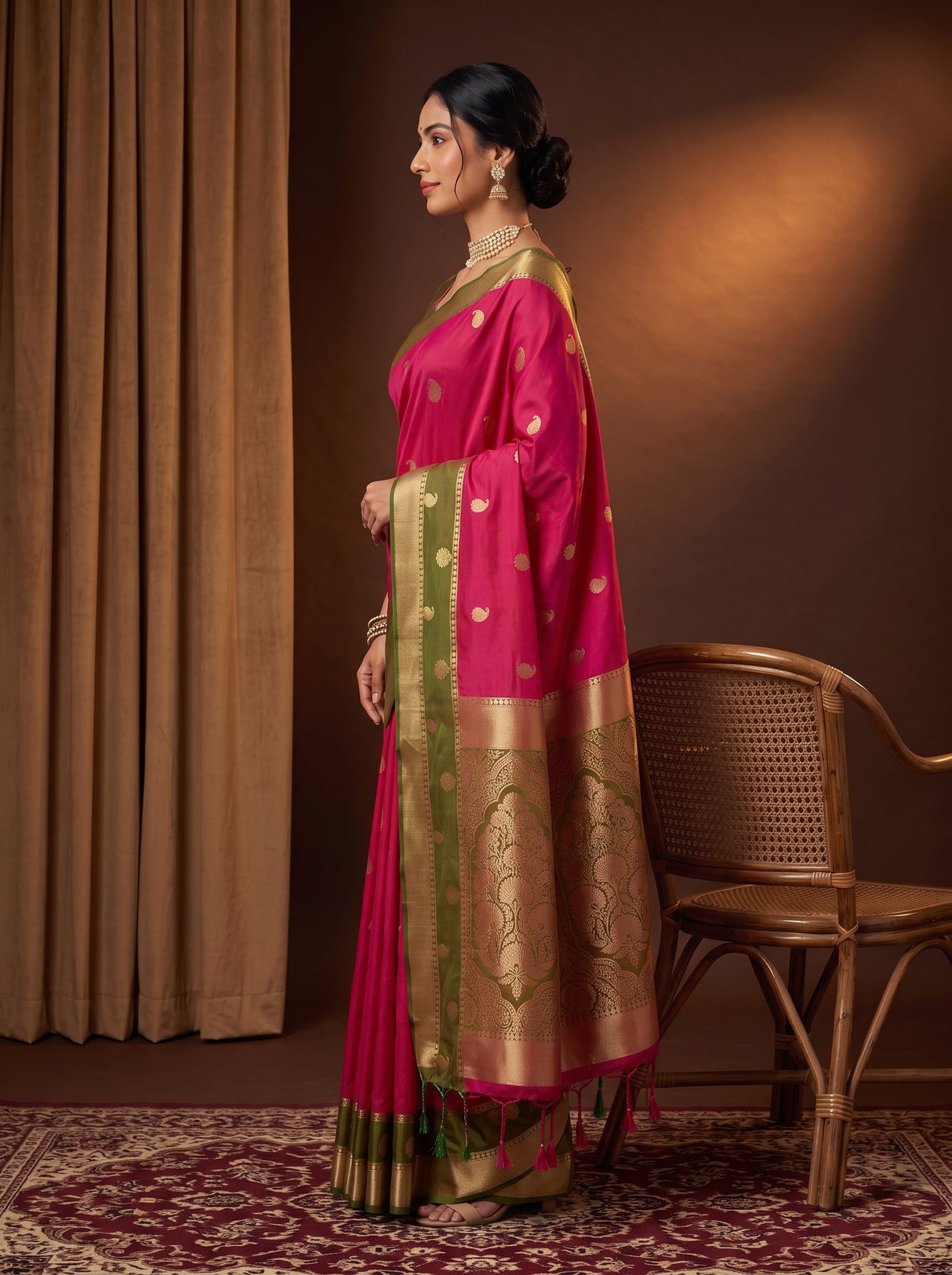 MIMOSA Rani Saree Saree — pose 3 styling detail