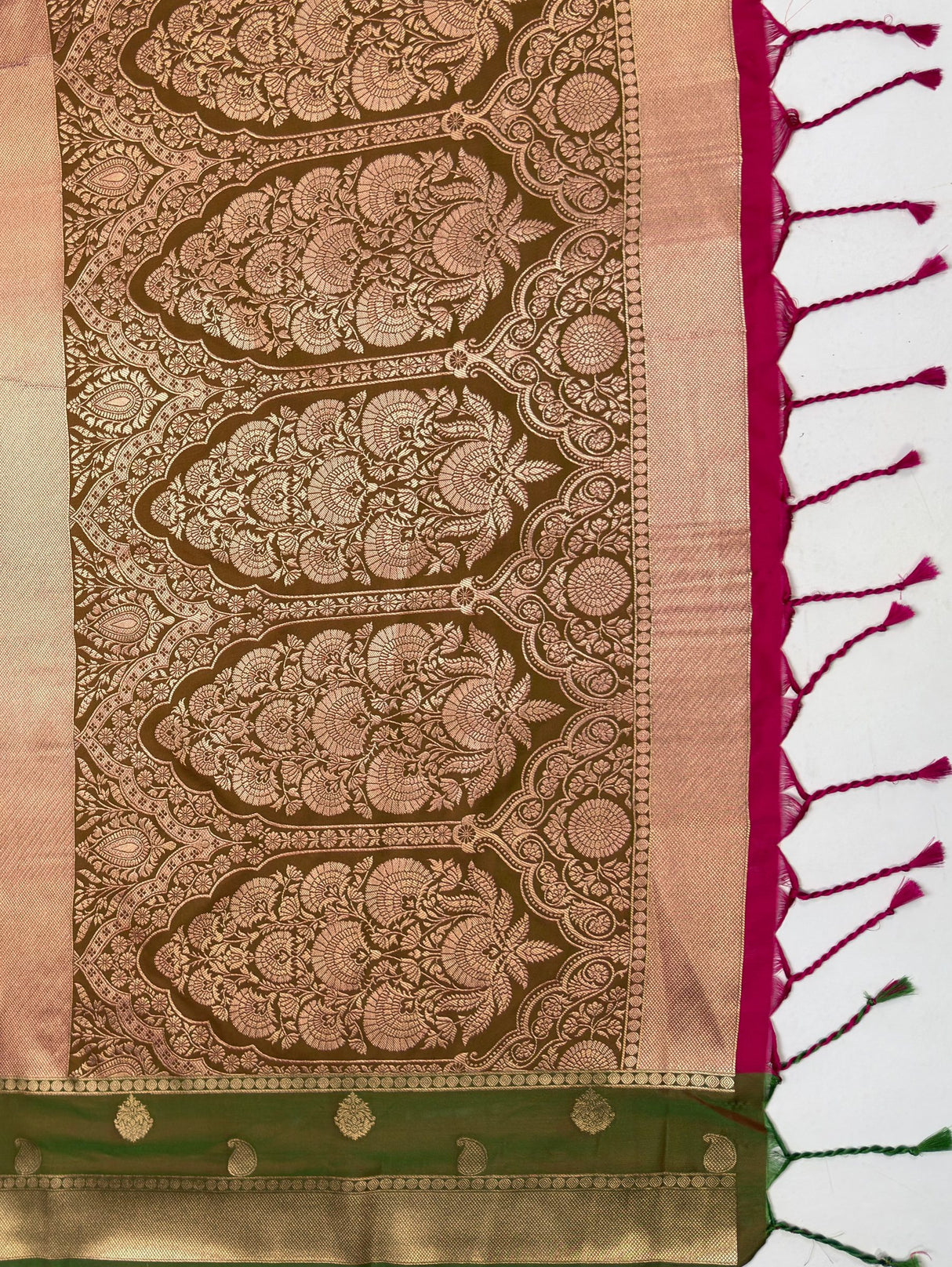 MIMOSA Rani Saree Saree — pallu and zari work detail