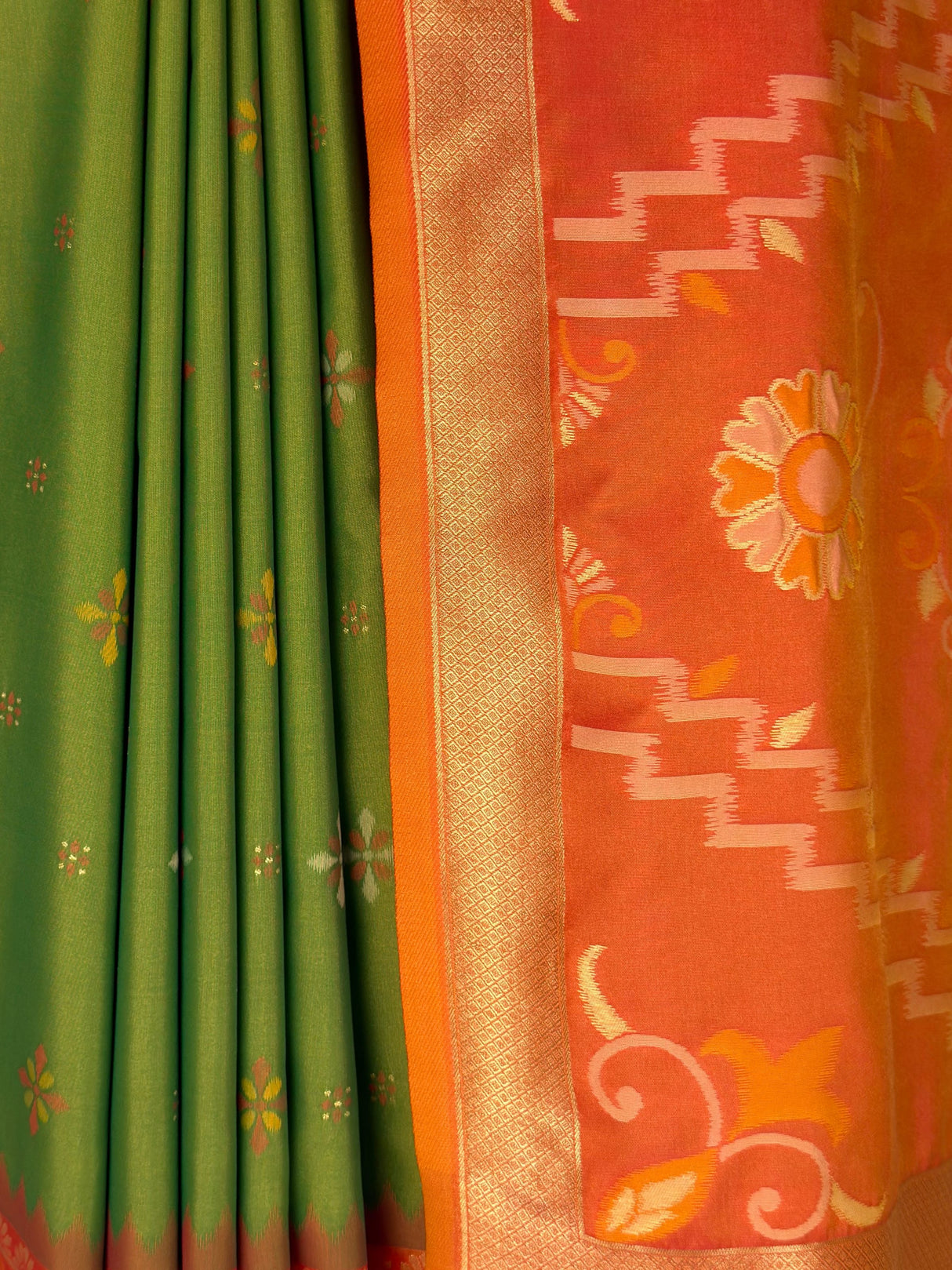 MIMOSA Green Saree Saree — fleets shot full lifestyle
