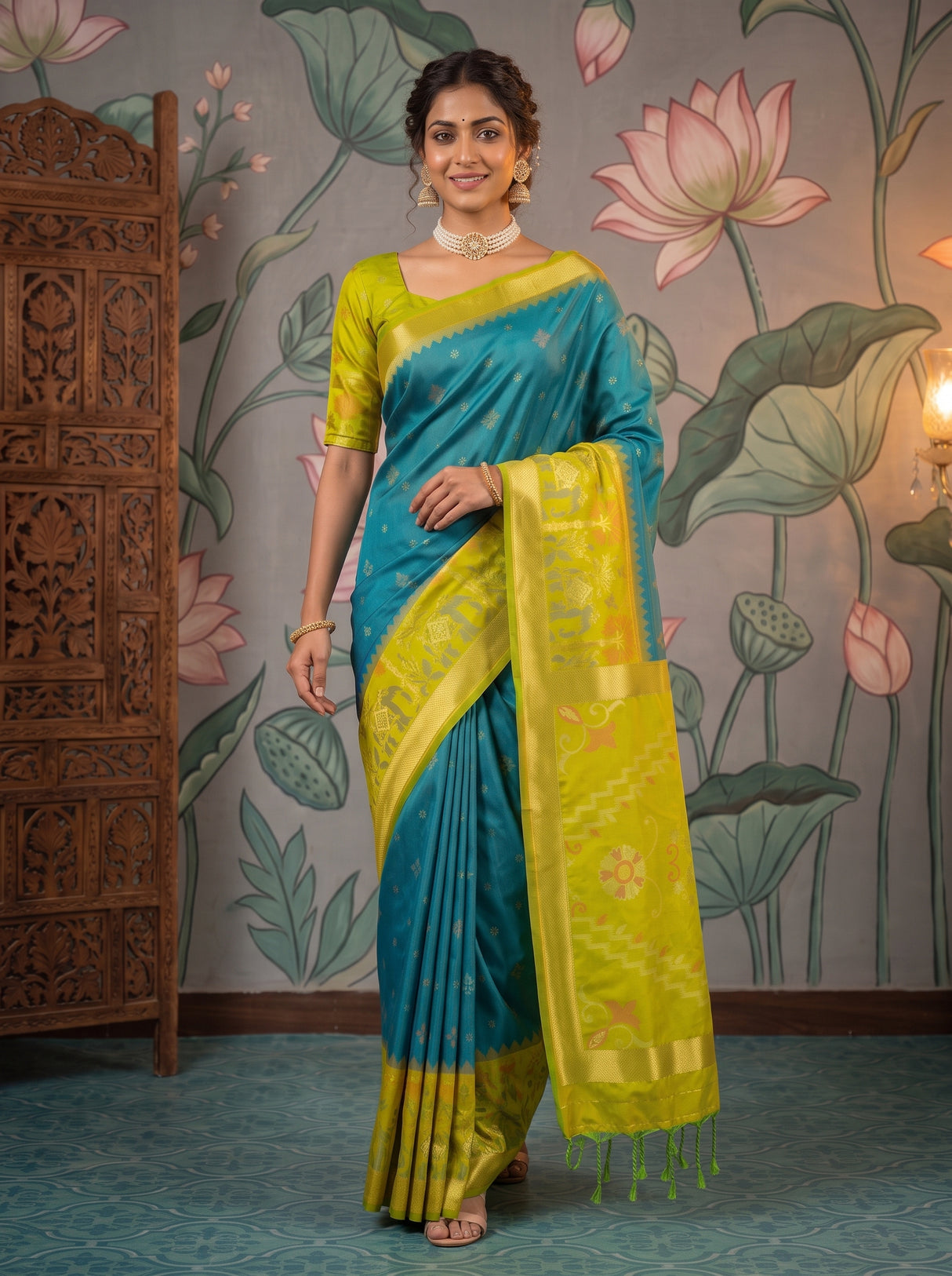 MIMOSA Sapphire Saree Saree — pose 6 styling detail