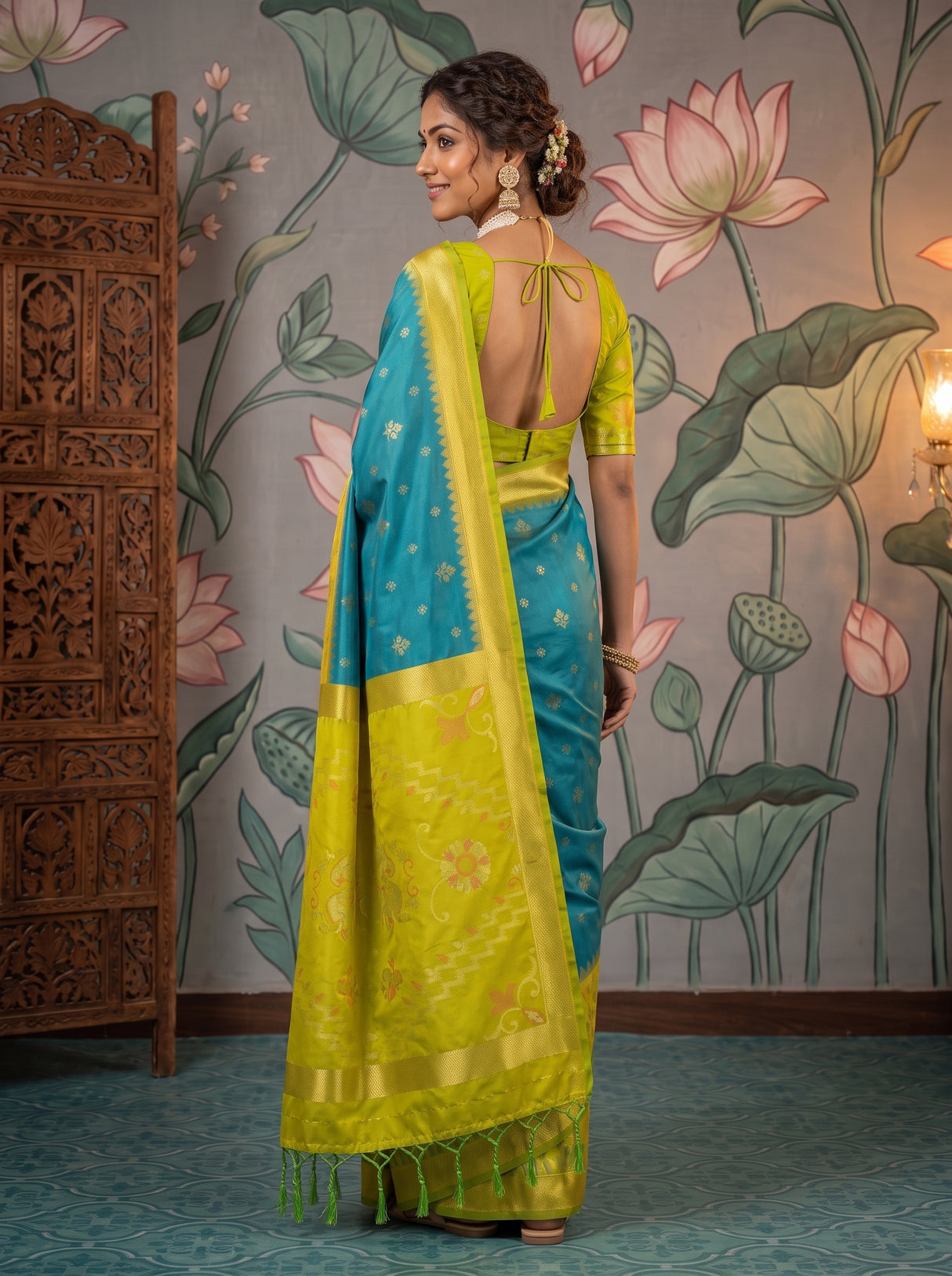 MIMOSA Sapphire Saree Saree — pose 9 styling detail