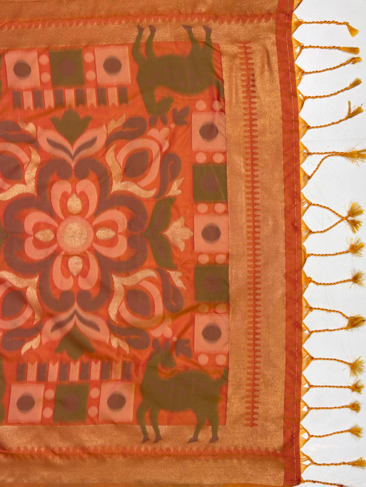 MIMOSA Chiku Saree Saree — pallu and zari work detail